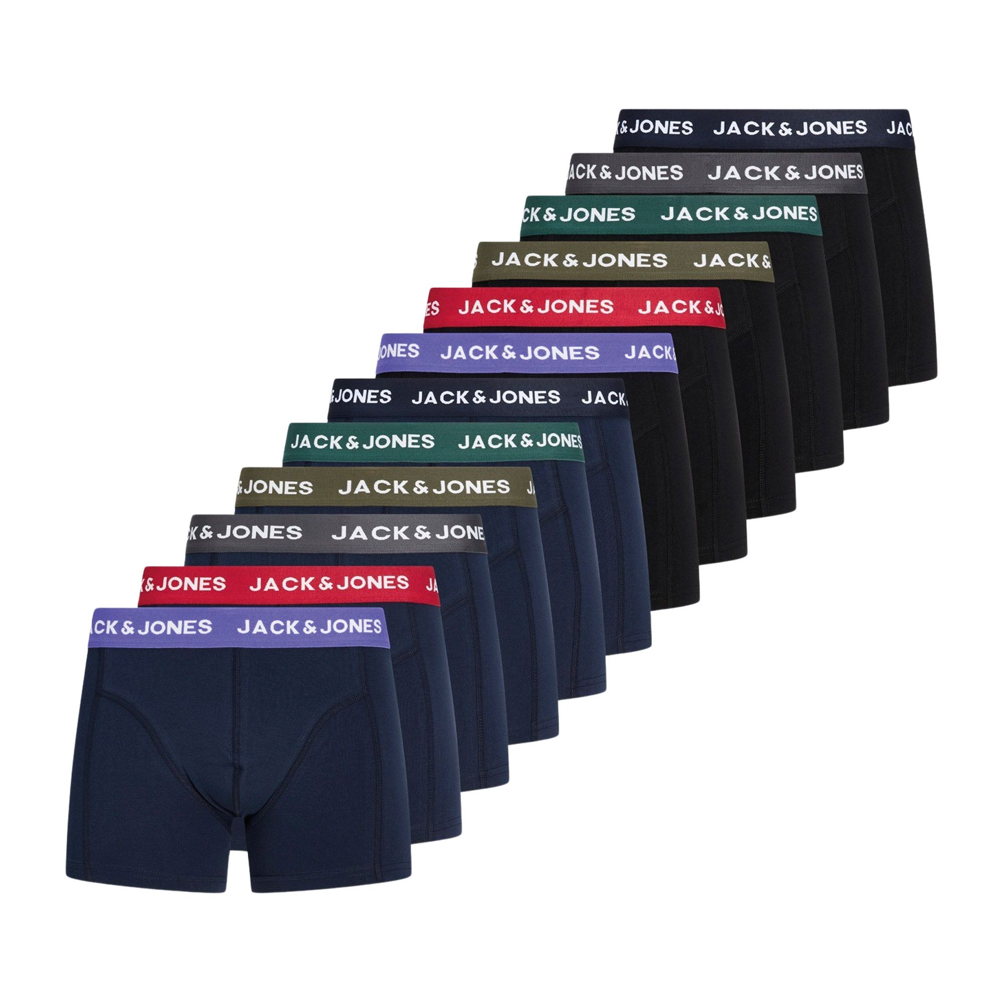 Boxershorts Jack &amp; Jones Solid Trunk Hommes (12-pack)
