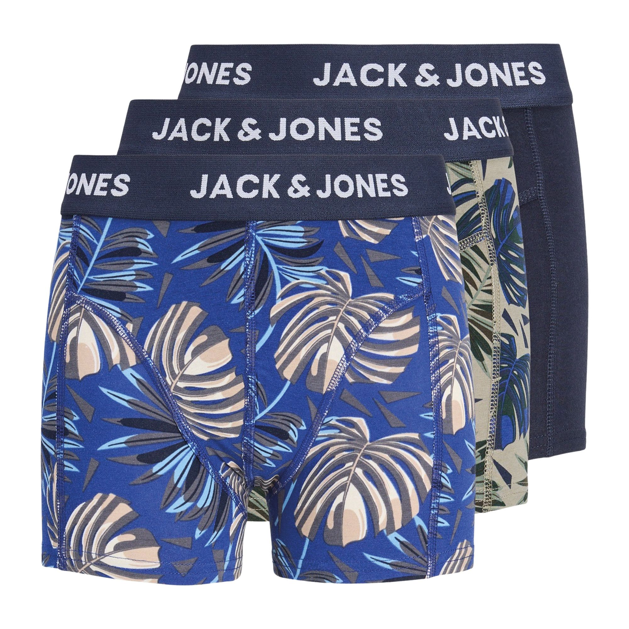 Boxershorts Jack &amp; Jones Hendo Leaves Trunks Garçons (lot de 3)