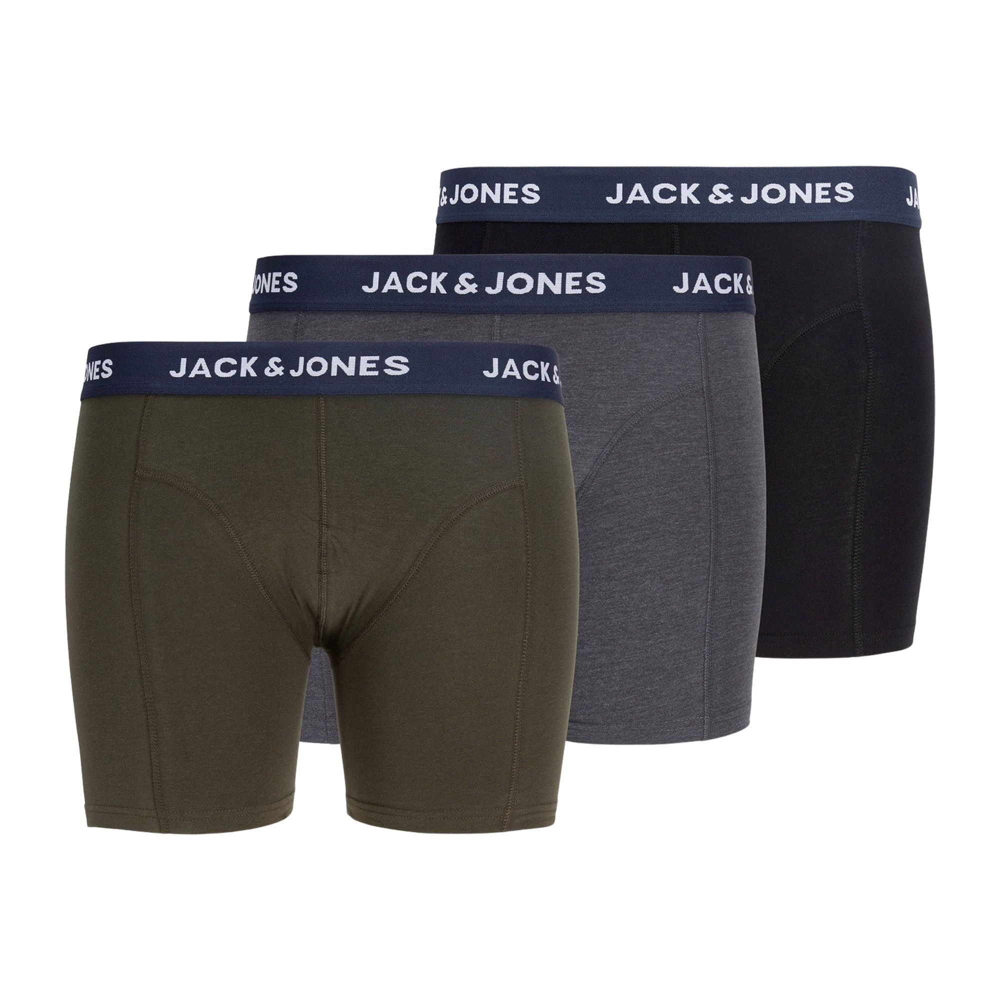 Jack &amp; Jones Clamp Solid Trunks Boxershorts Hommes (3-pack) (grande taille)