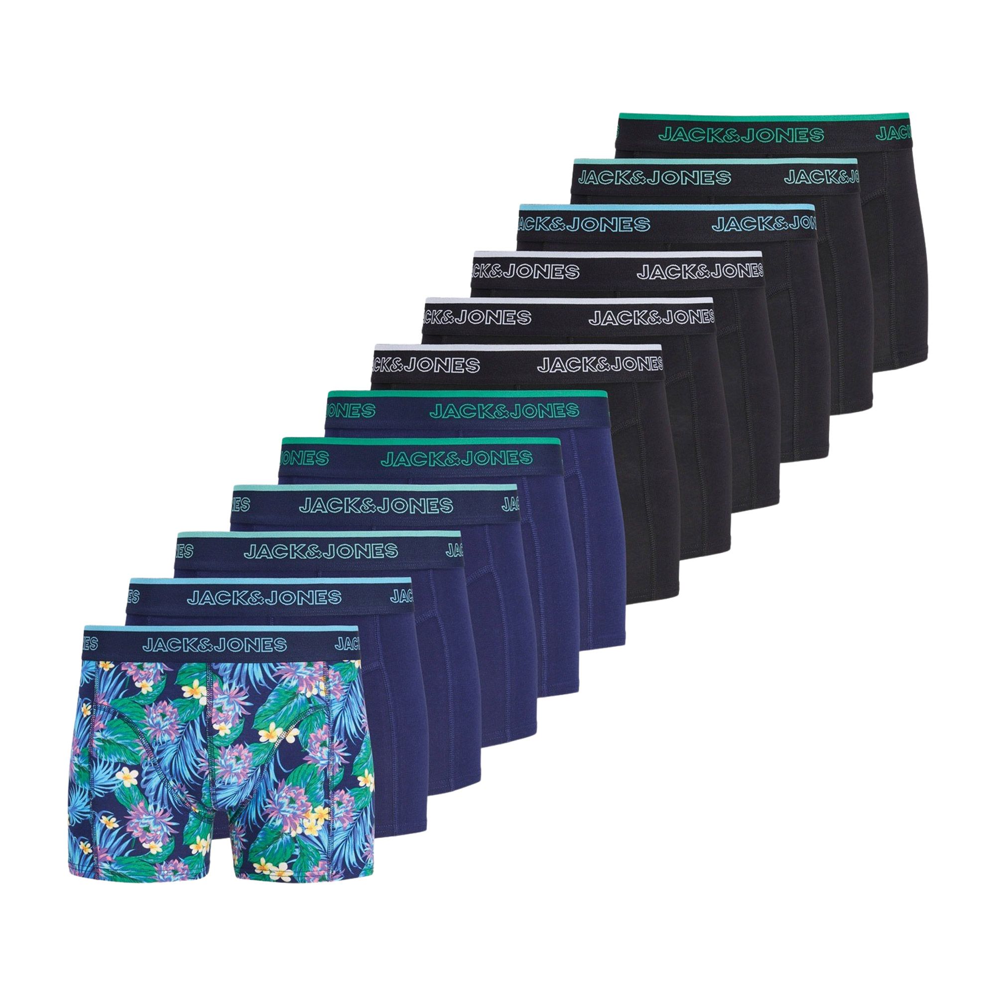 Jack &amp; Jones Aaron Flower Trunks Boxershorts Hommes (12-pack)