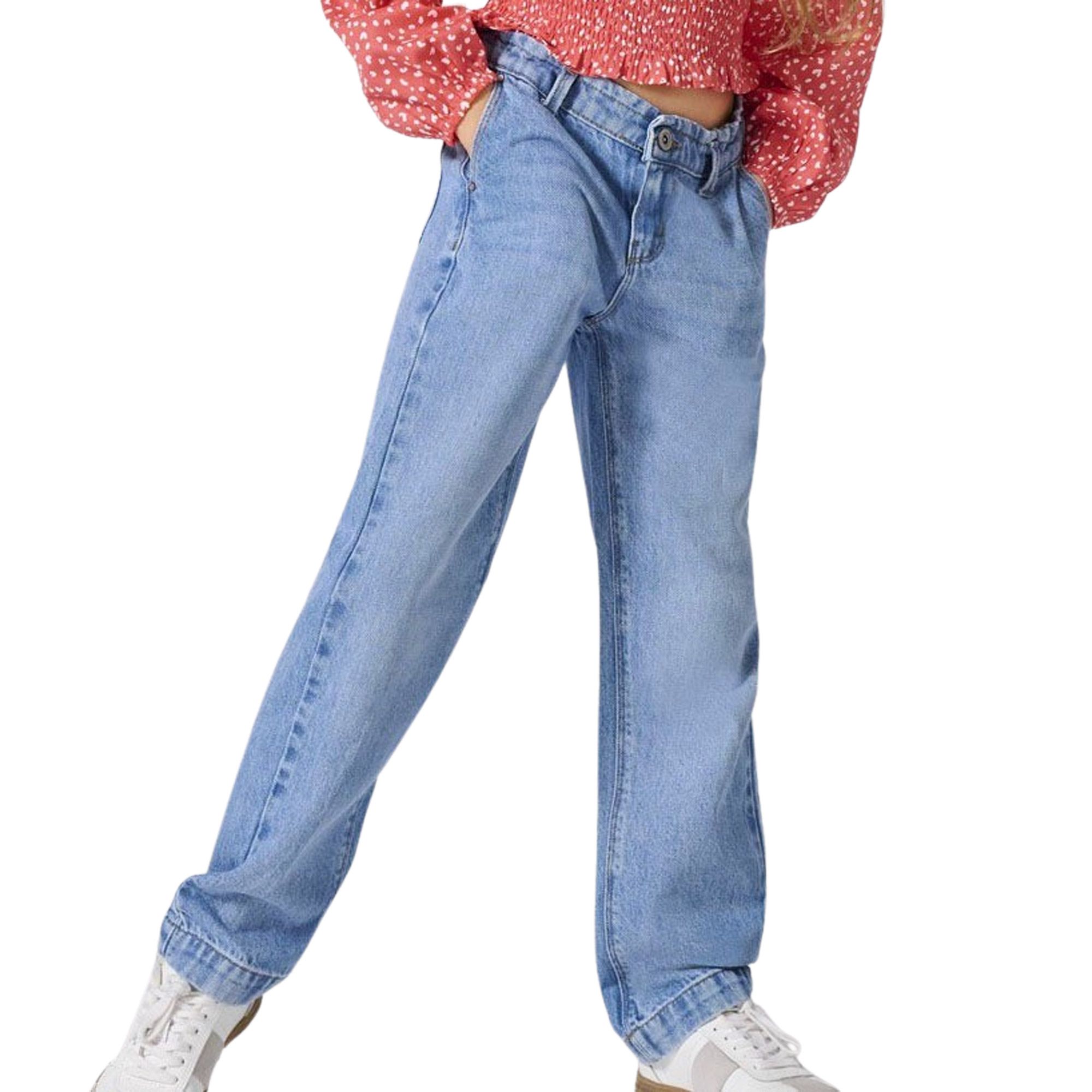 Kids Only Madison Blush Wide Leg Denim Jeans Meisjes 