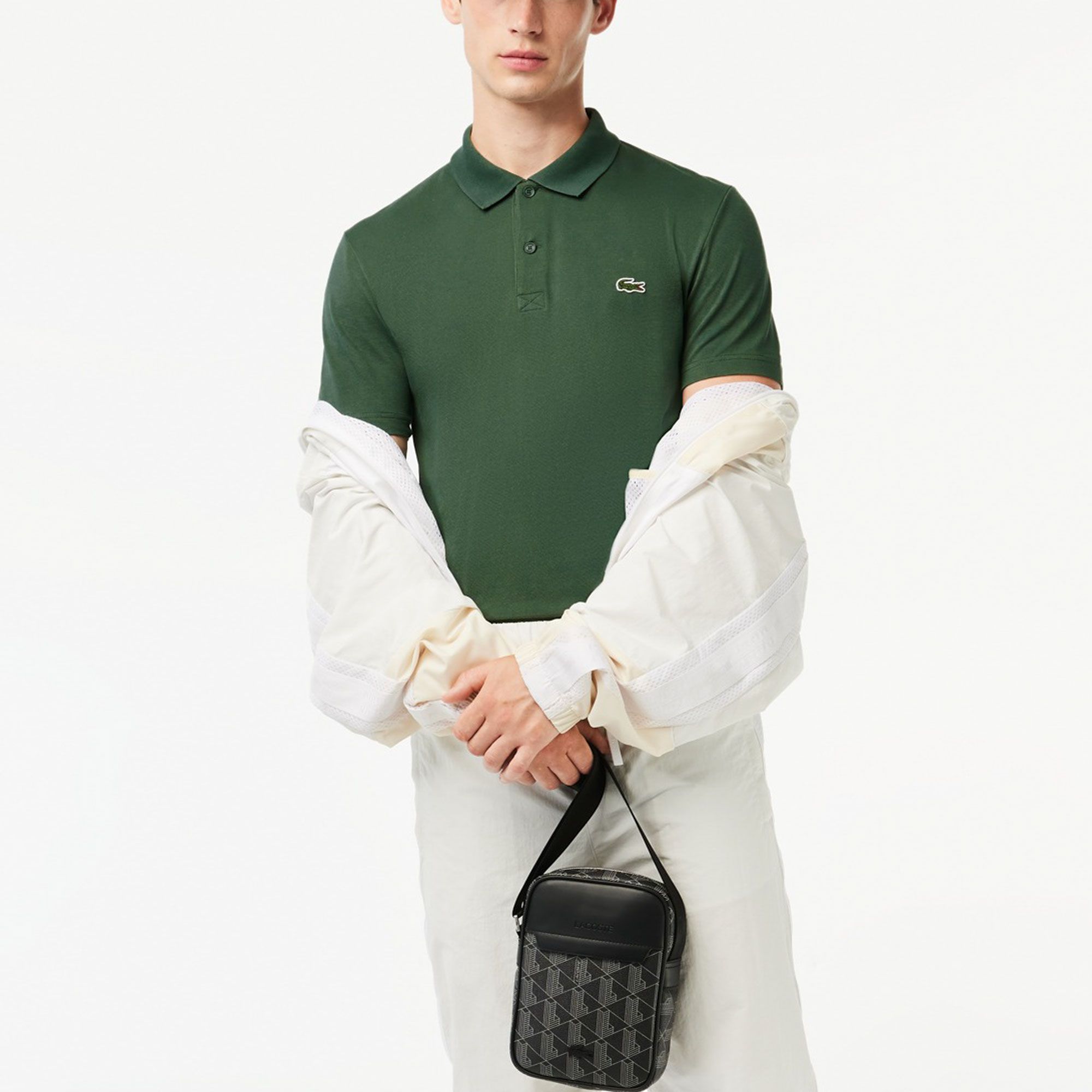 Lacoste Ribbed Collar Polo Heren
