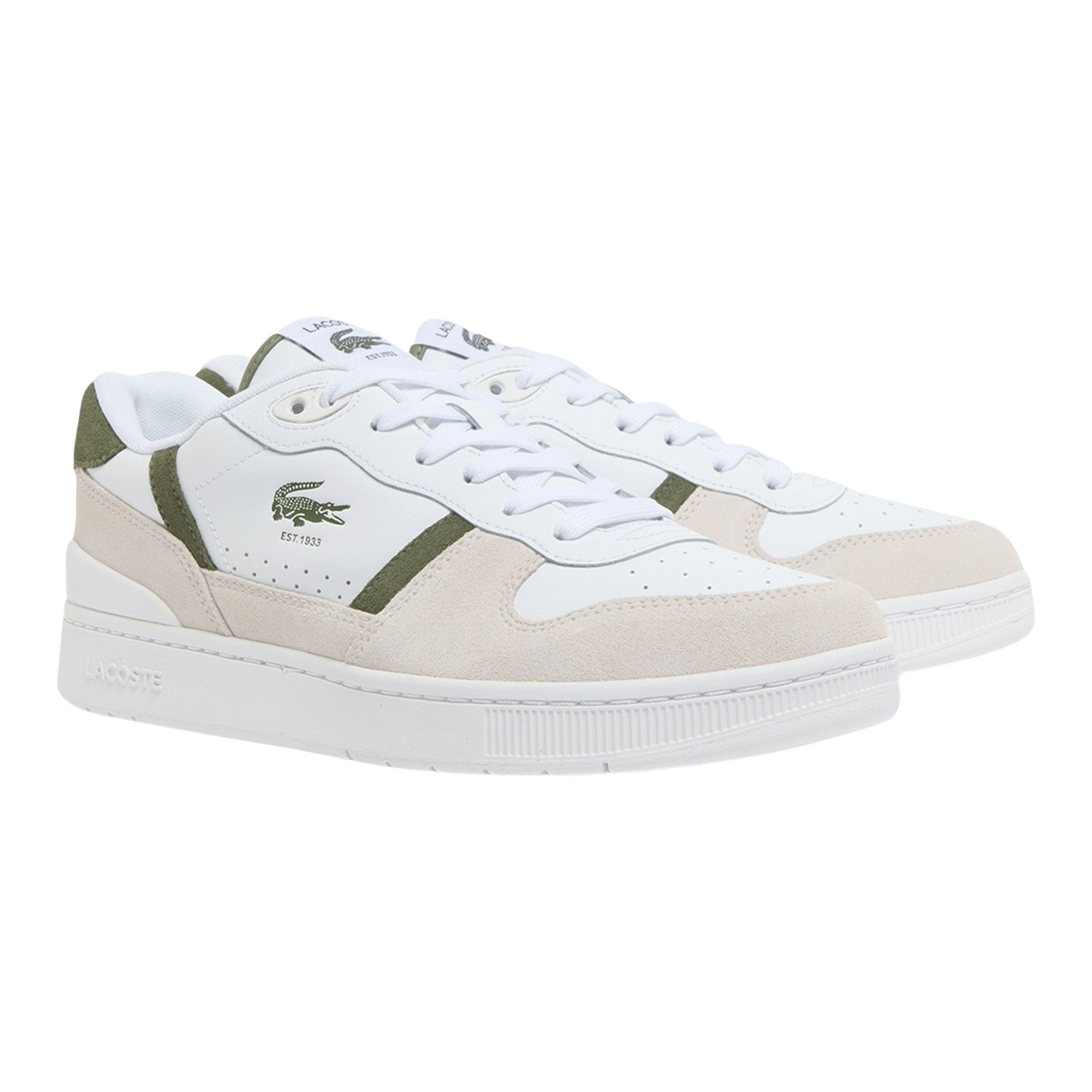 Lacoste herensneaker grijs, beige en wit