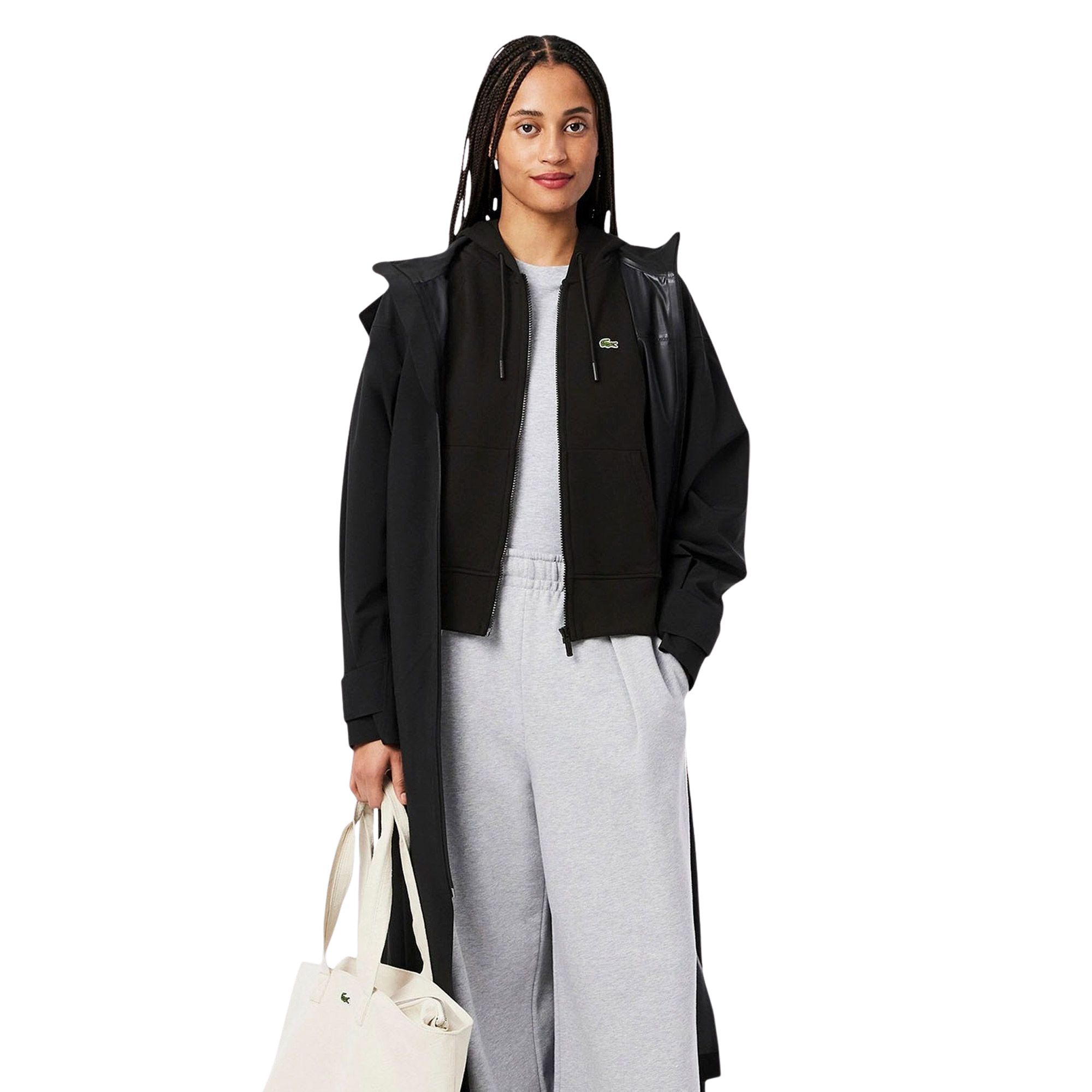 Veste Lacoste Bio Cotton Fleece Hooded Femme