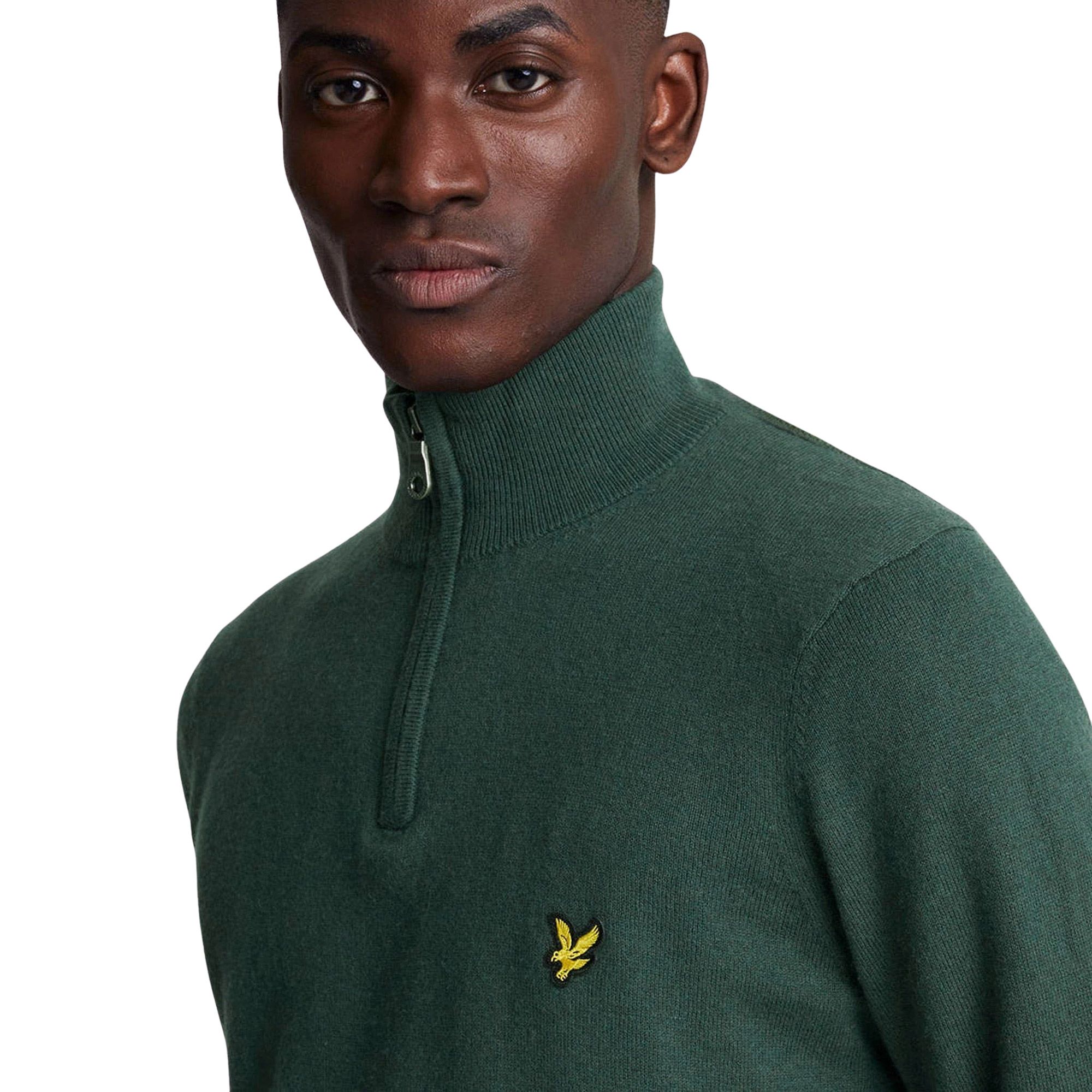 Lyle & Scott Cotton Merino Half Zip Sweater Heren