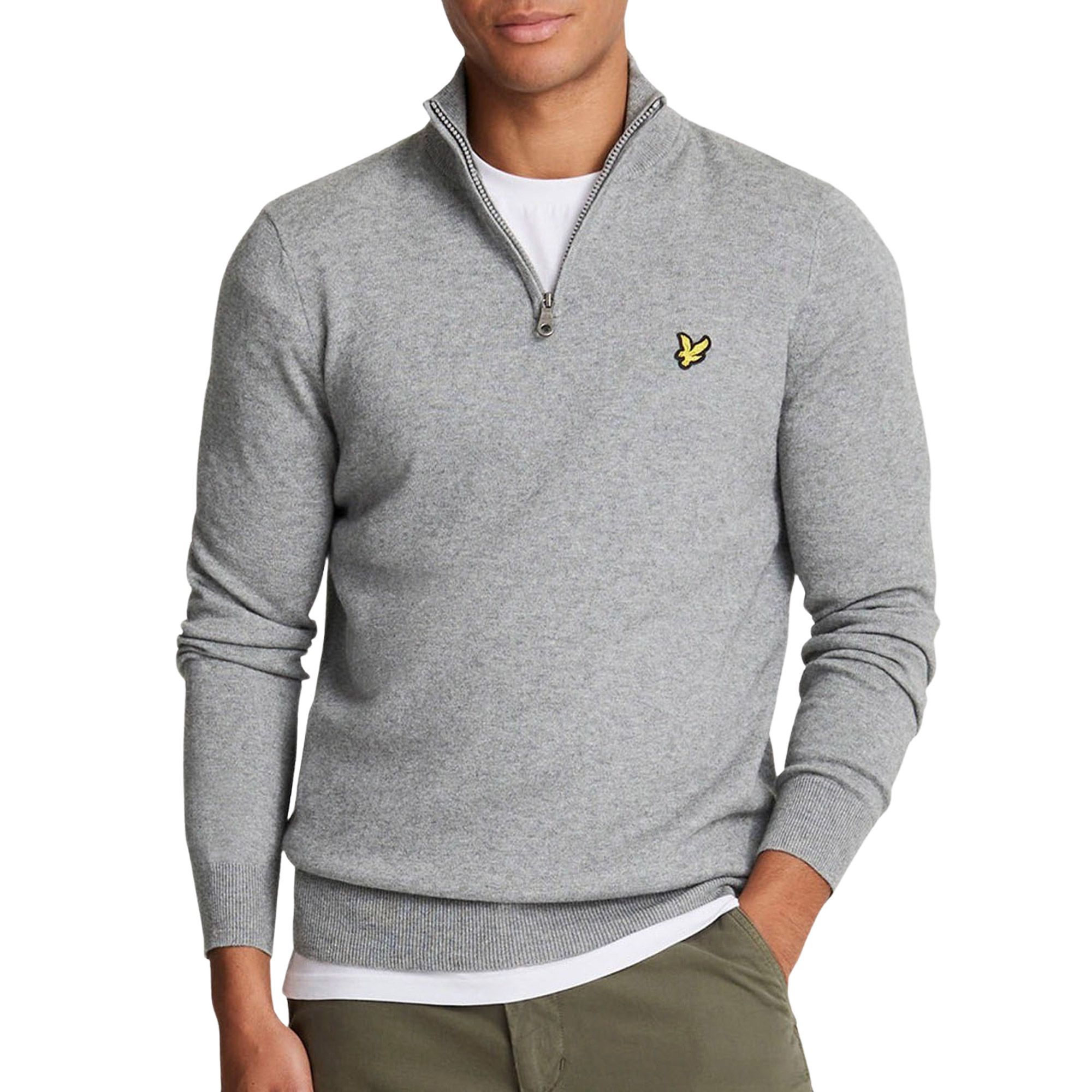 Lyle & Scott Cotton Merino 1/4 Zip Sweater Heren