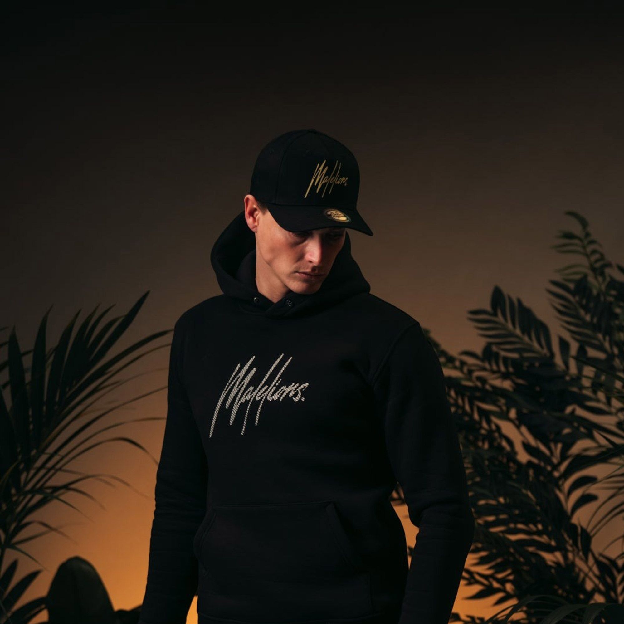 Casquette Malelions Striped Signature Logo Hommes