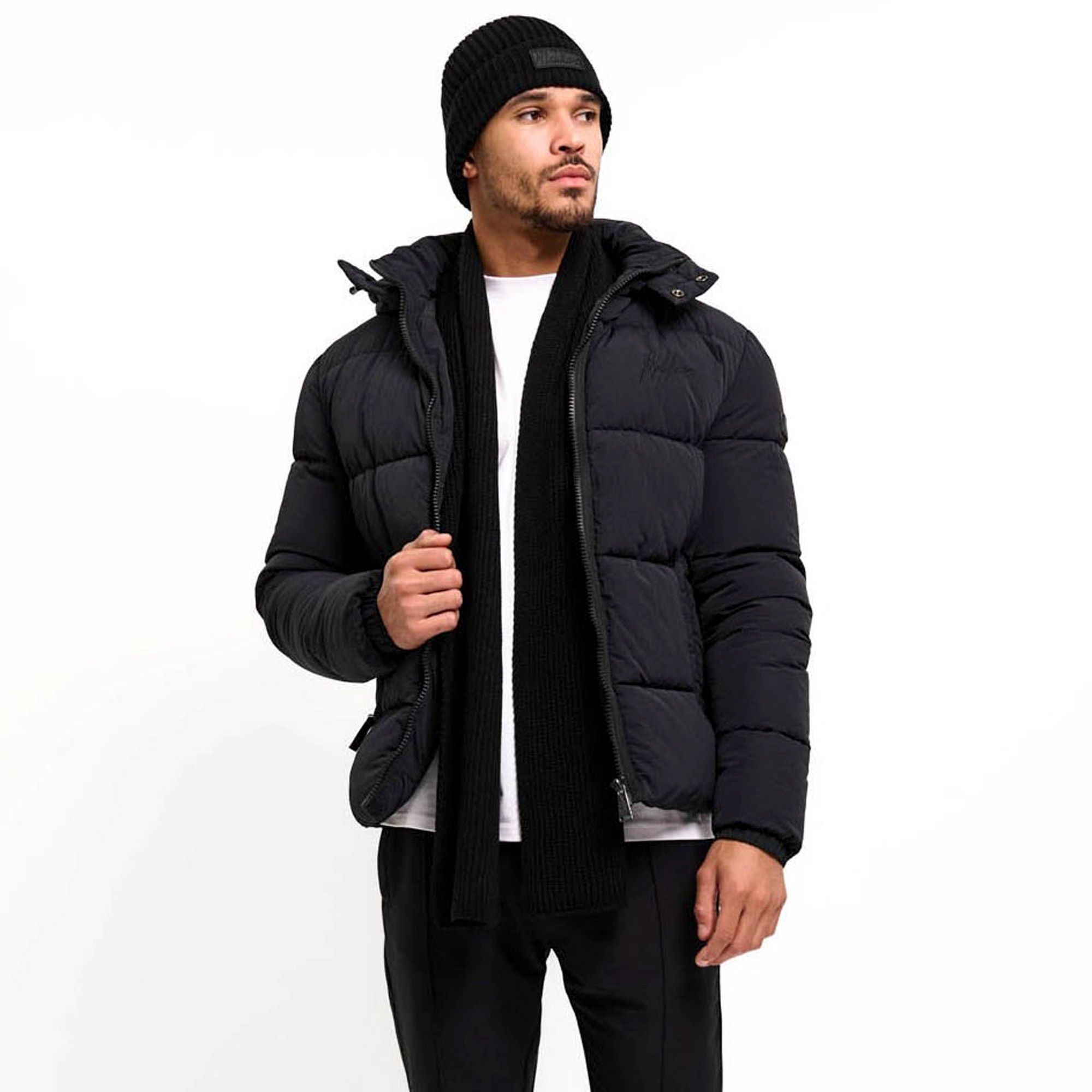 Malelions Ribbed Logo Sjaal Heren