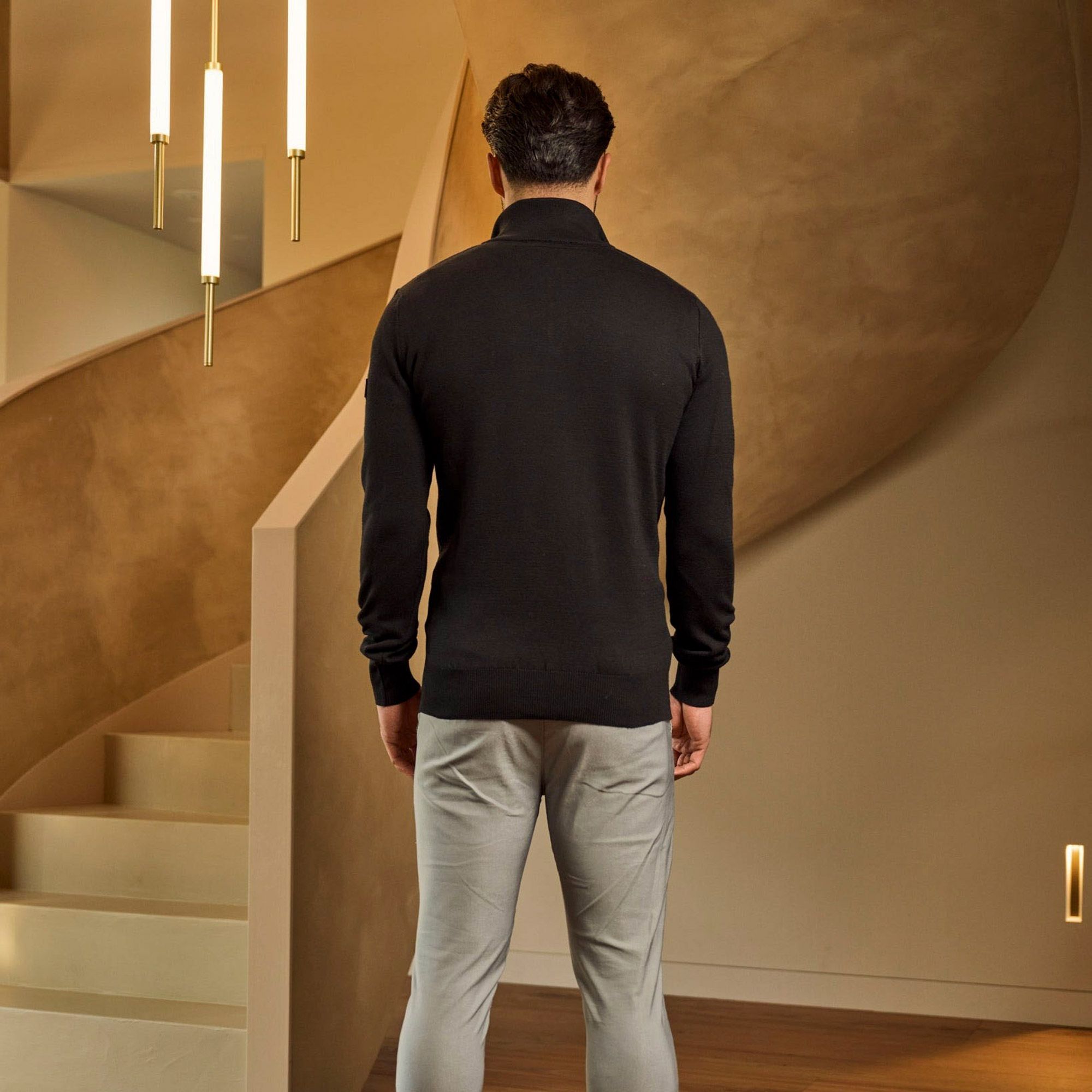 Malelions Knitted 1/4 Zip Sweater Heren