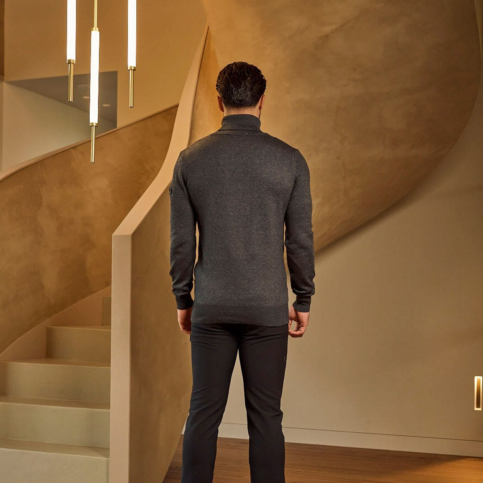 Malelions Knitted Turtleneck Sweater Heren