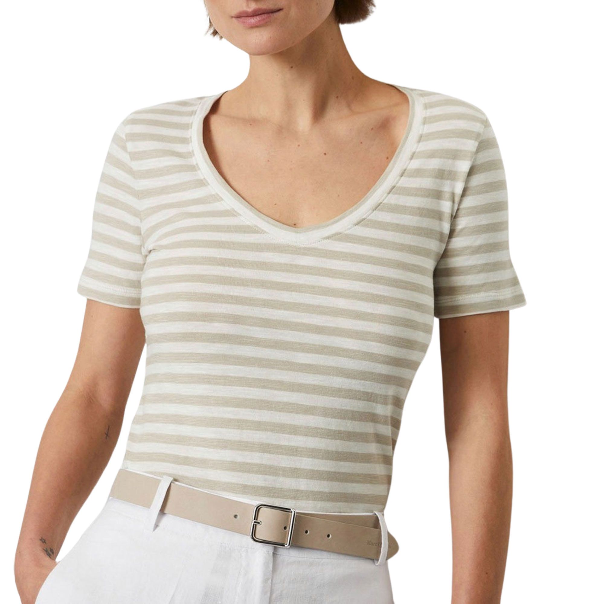 Marc O'Polo Striped V-neck Shirt Dames