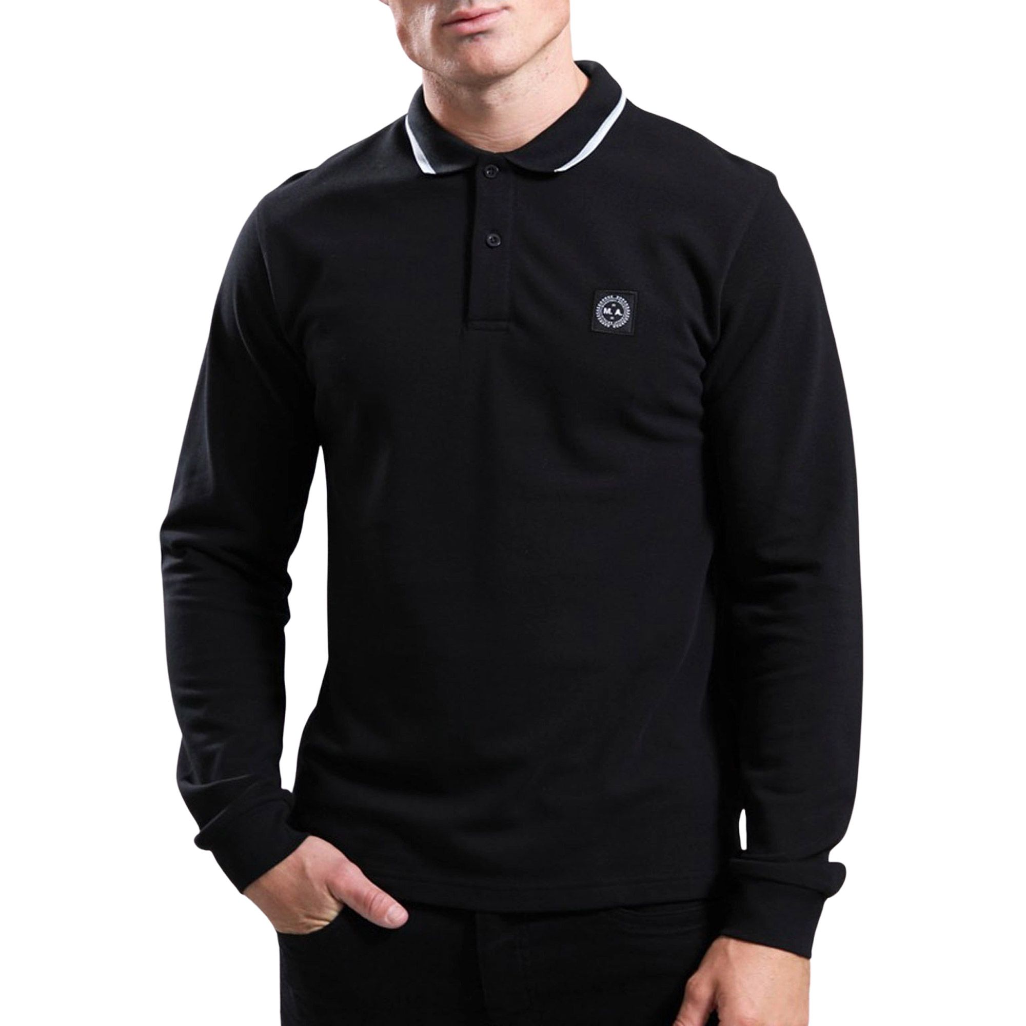 Marshall Artist Siren Longsleeve Tipped Polo Heren