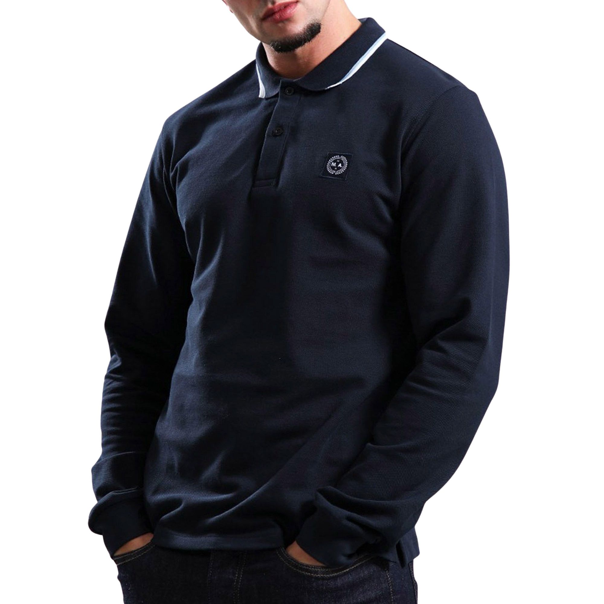Marshall Artist Siren Longsleeve Tipped Polo Heren