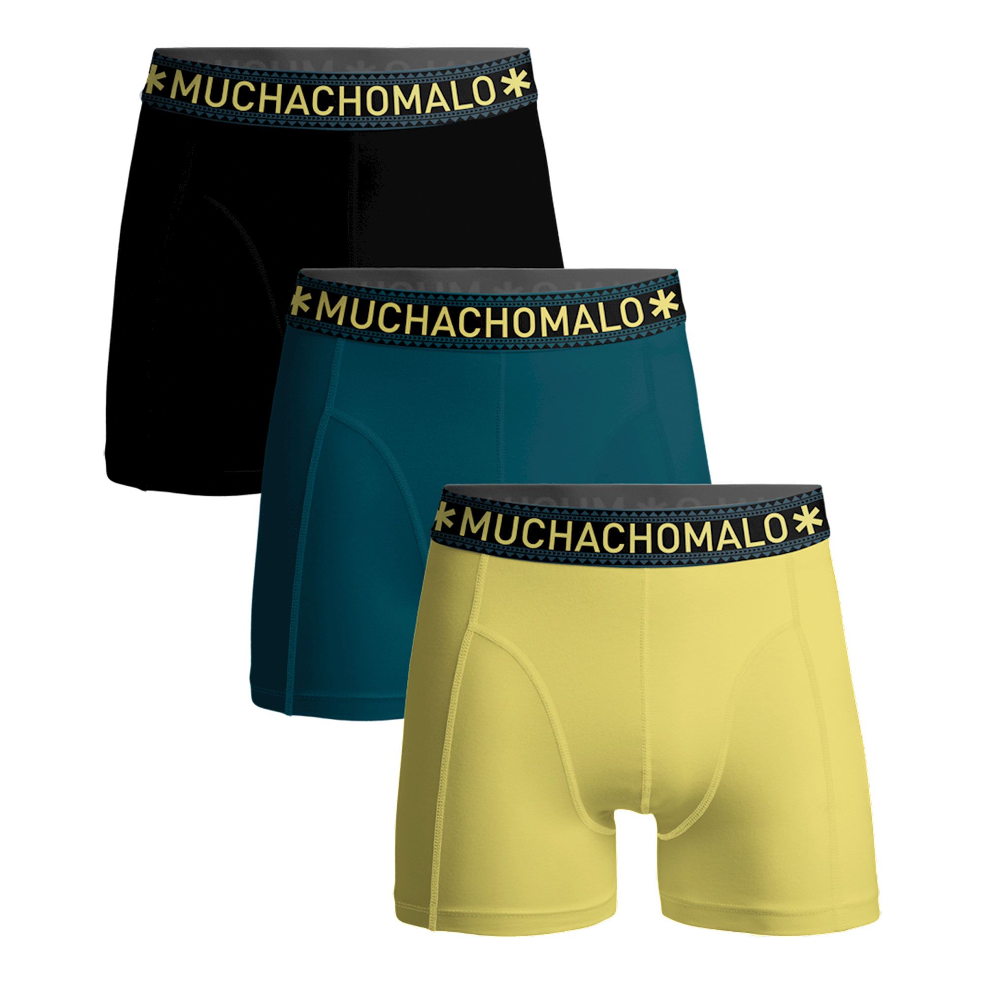 MuchachoMalo Black Solid 185 3Pack Jongens Boxershorts