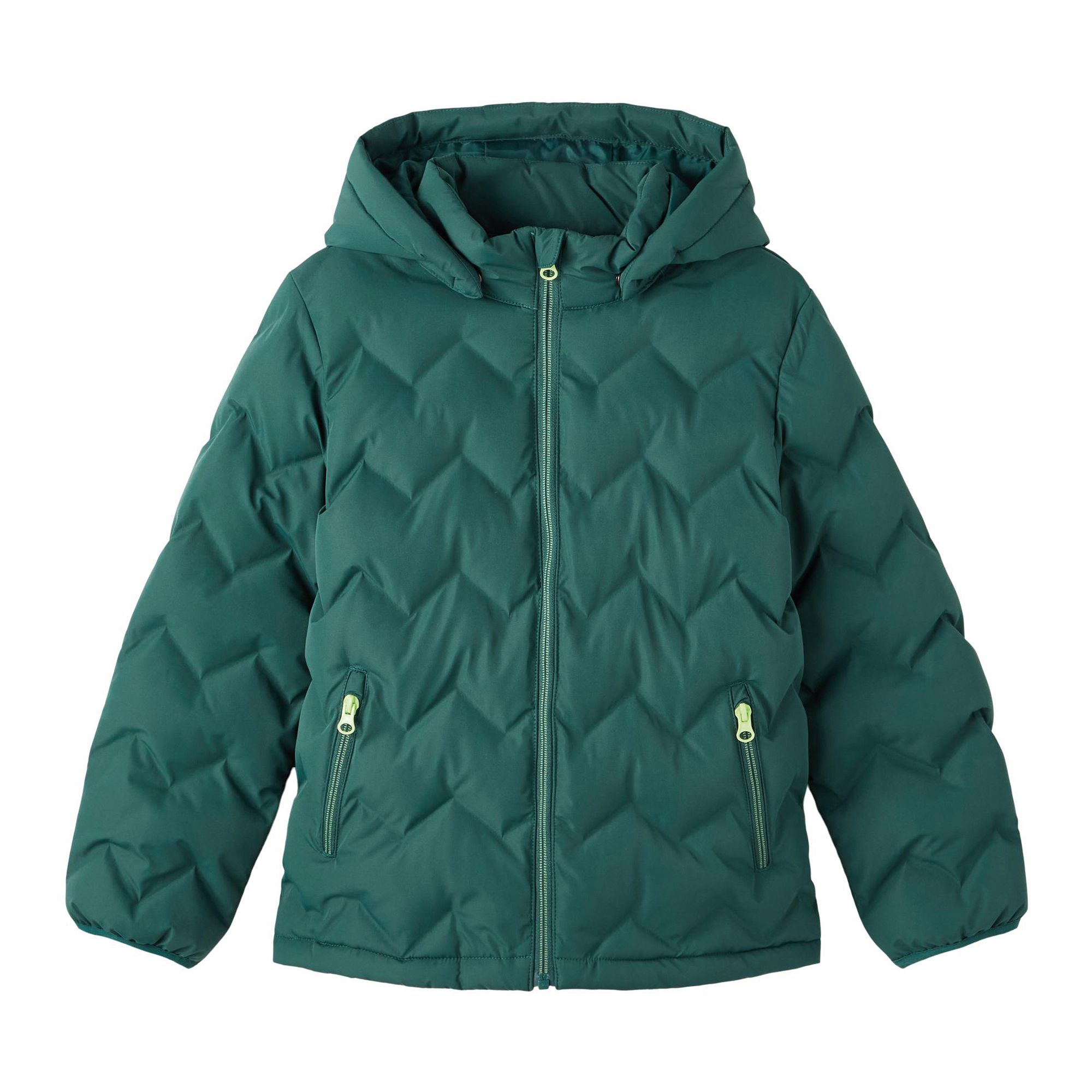 NAME IT KIDS gewatteerde winterjas NKMMORNING warmrood/zwart