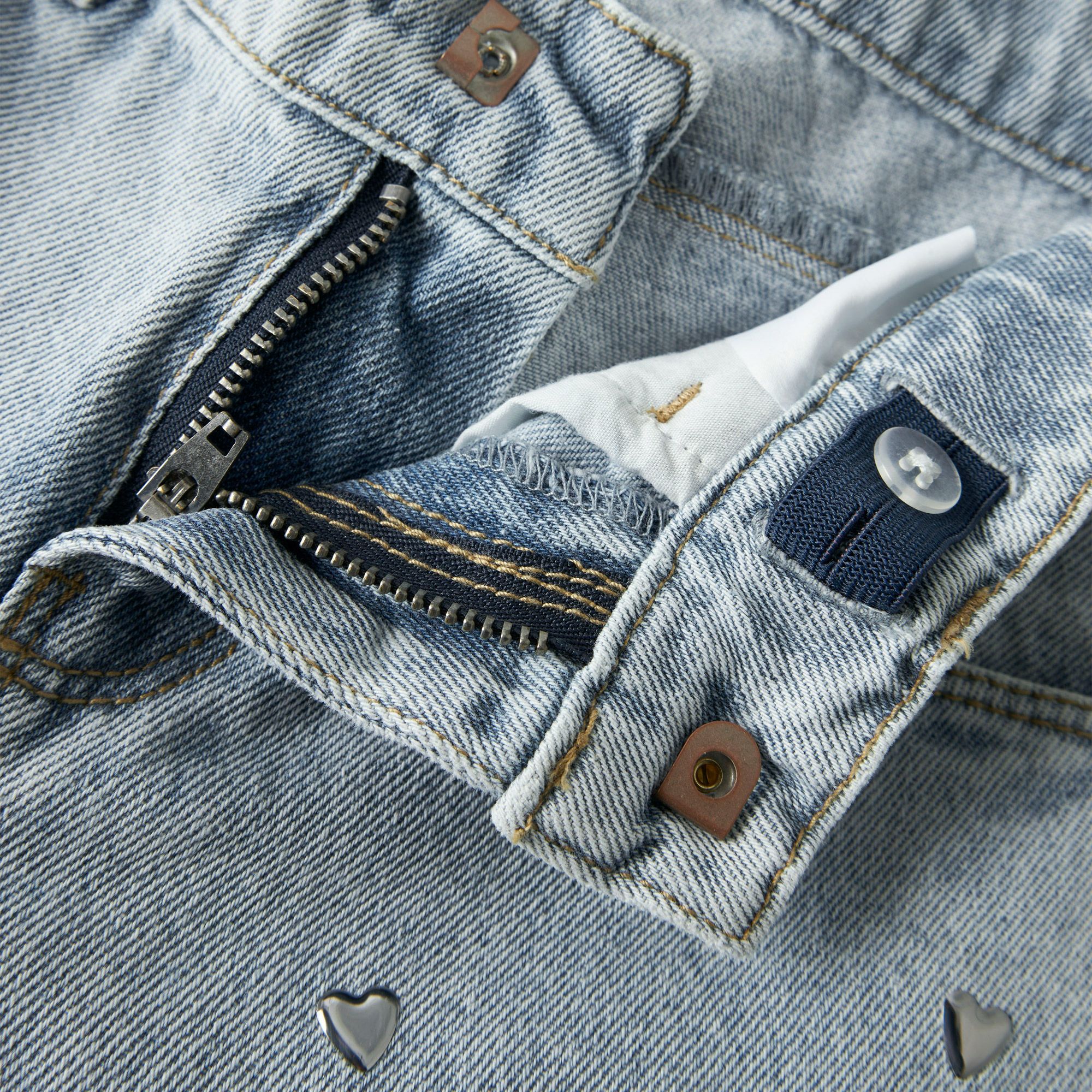 Name It Rose Wide Hearts Stud Jeans Meisjes
