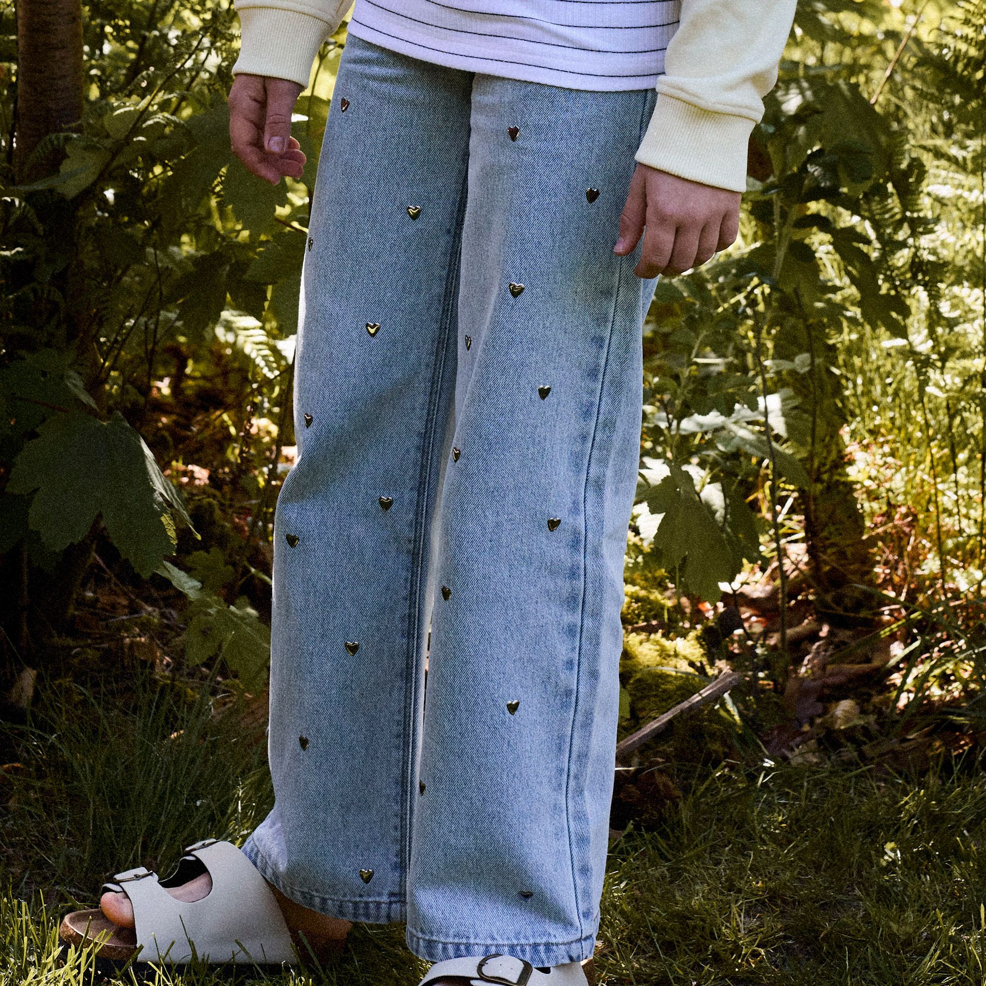 Name It Rose Wide Hearts Stud Jeans Meisjes