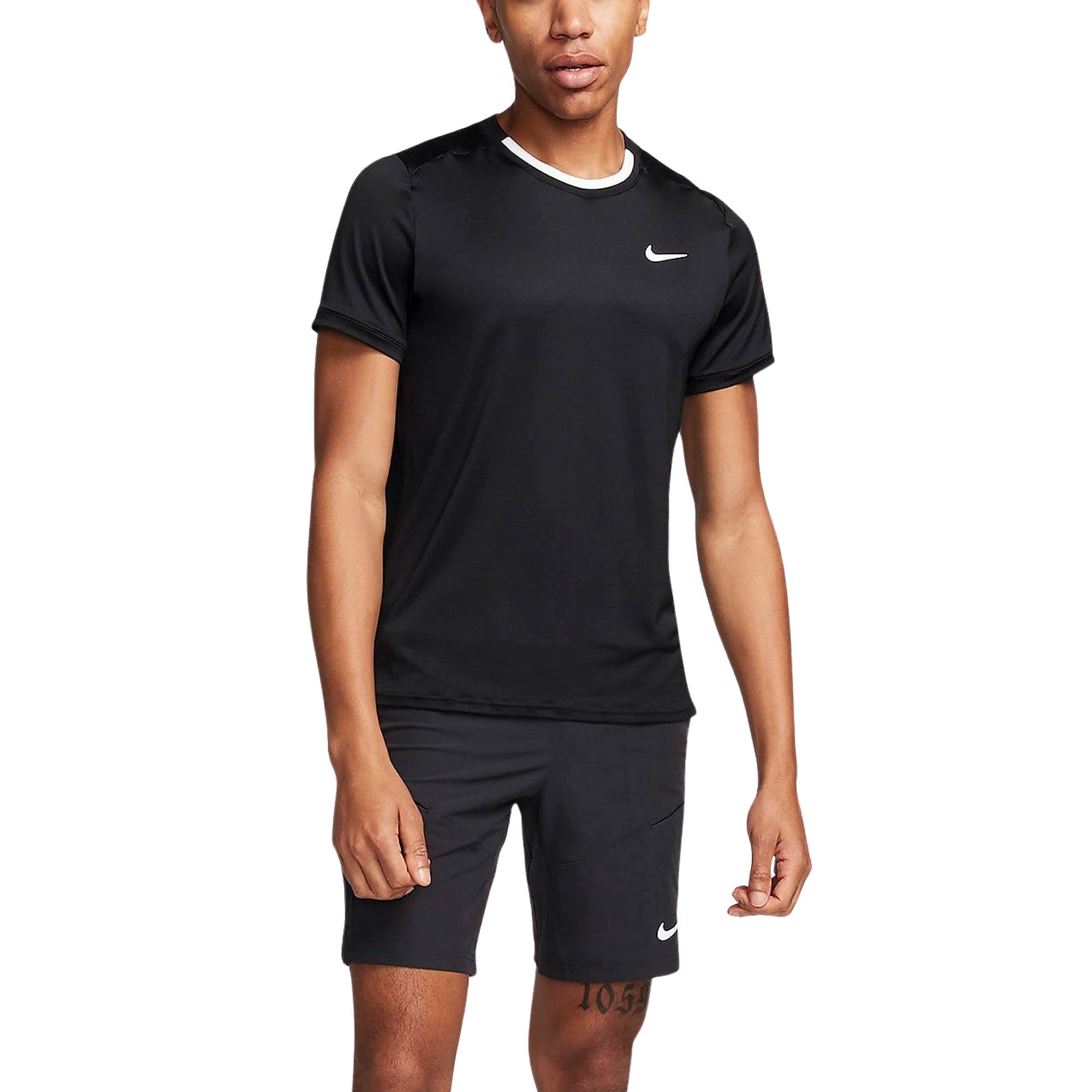 nike court t shirt black