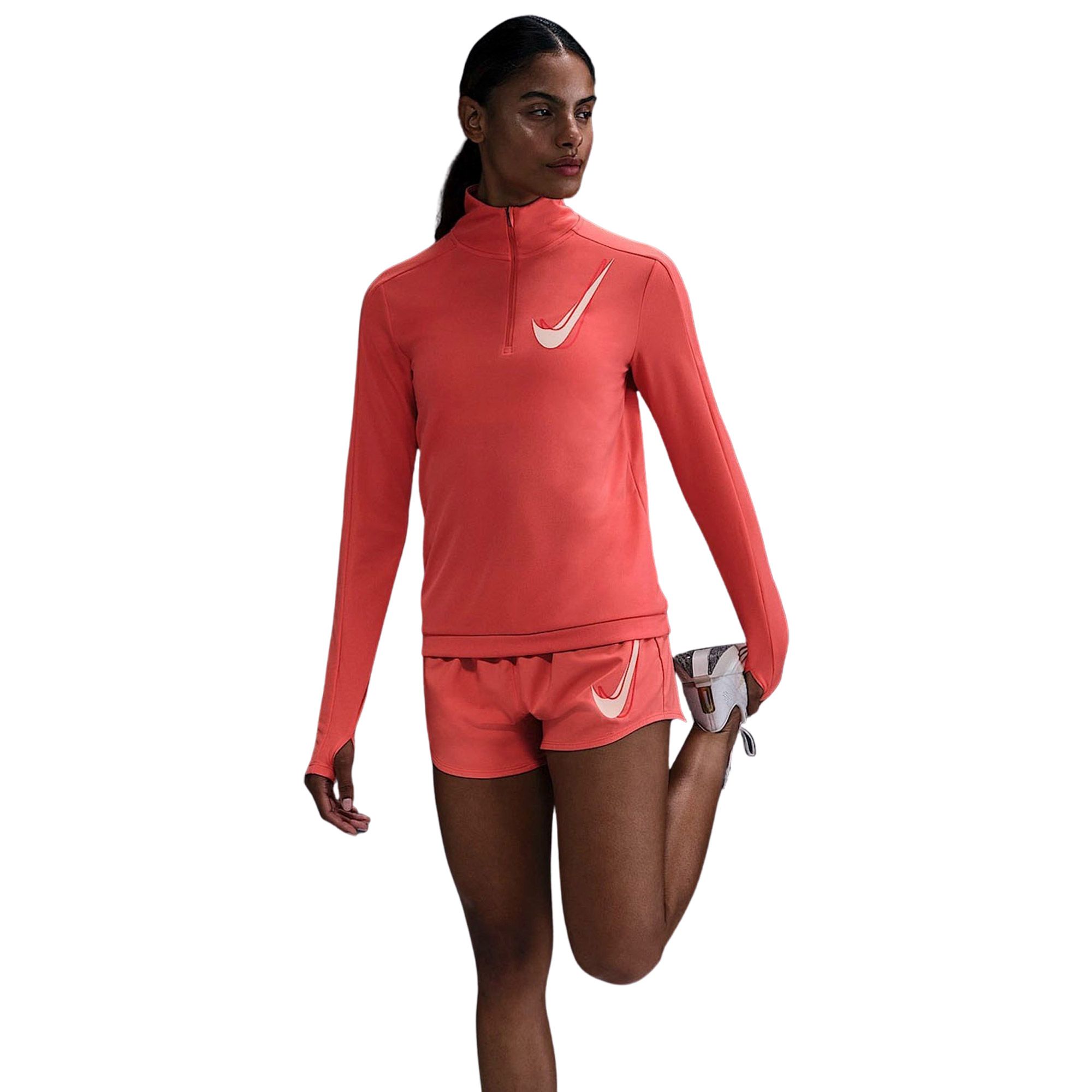 Nike Swoosh Dri-FIT Half Zip LS Runningshirt Women | Plutosport