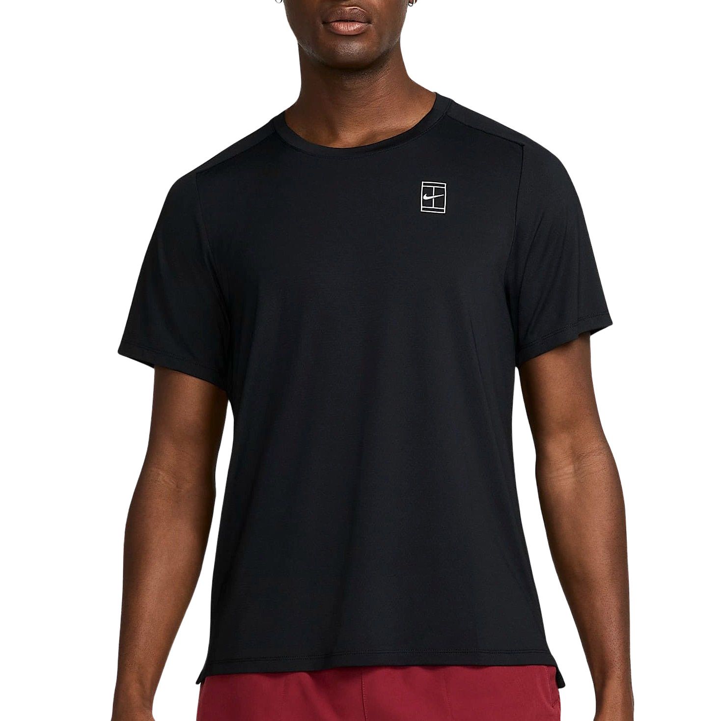 nike court t shirt black
