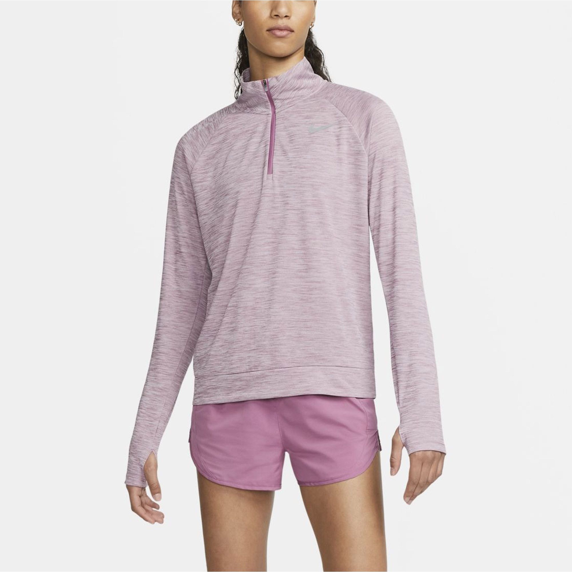 nike pacer half zip pink