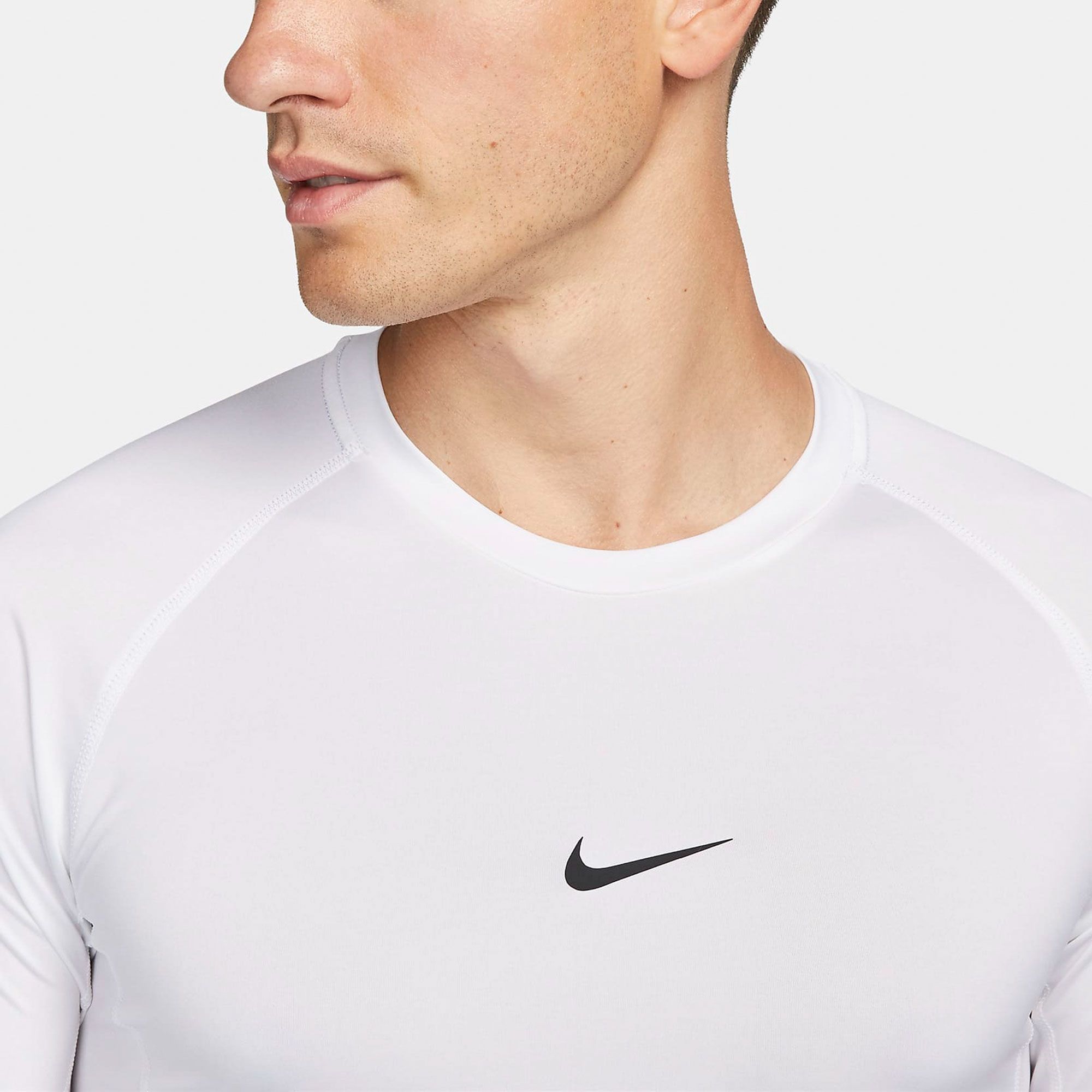 white nike pro top