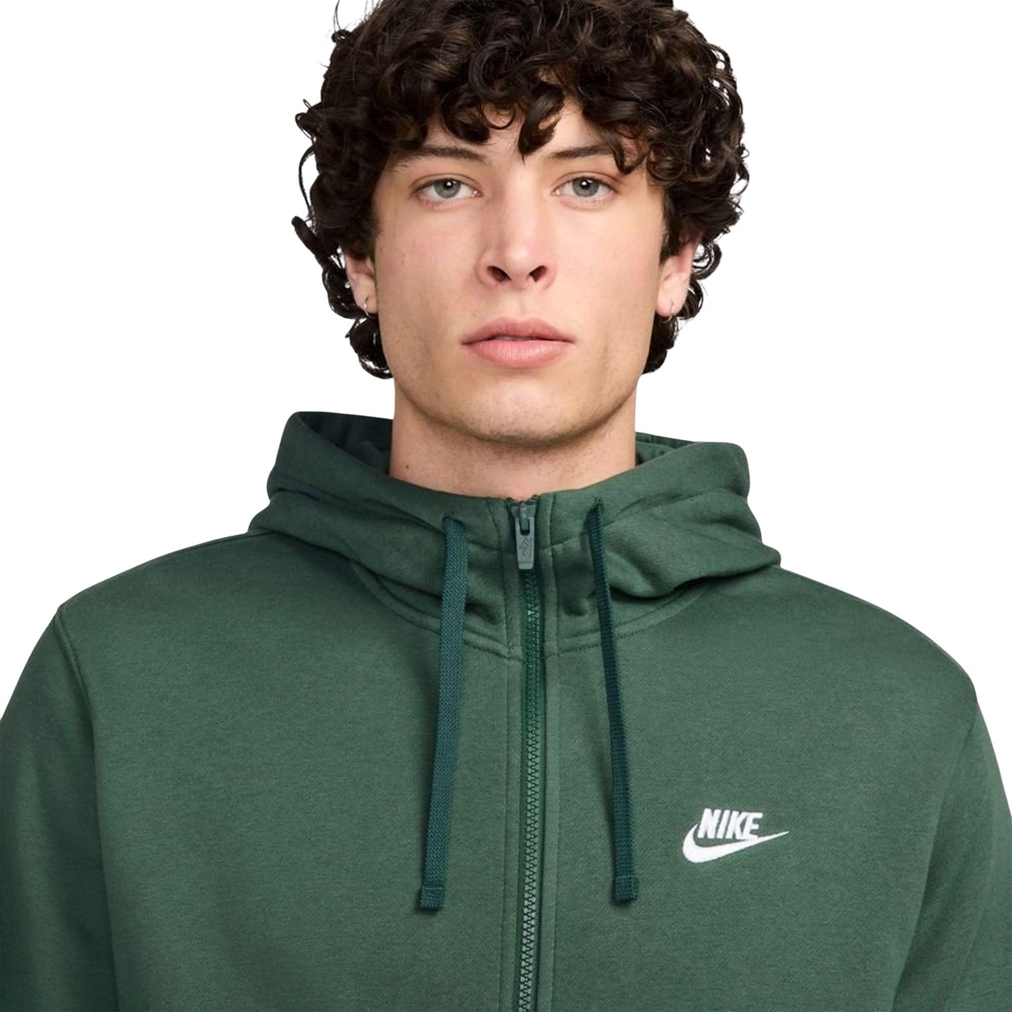 Nike - Club - Sweat à capuche à fermeture éclair en polaire - Vert