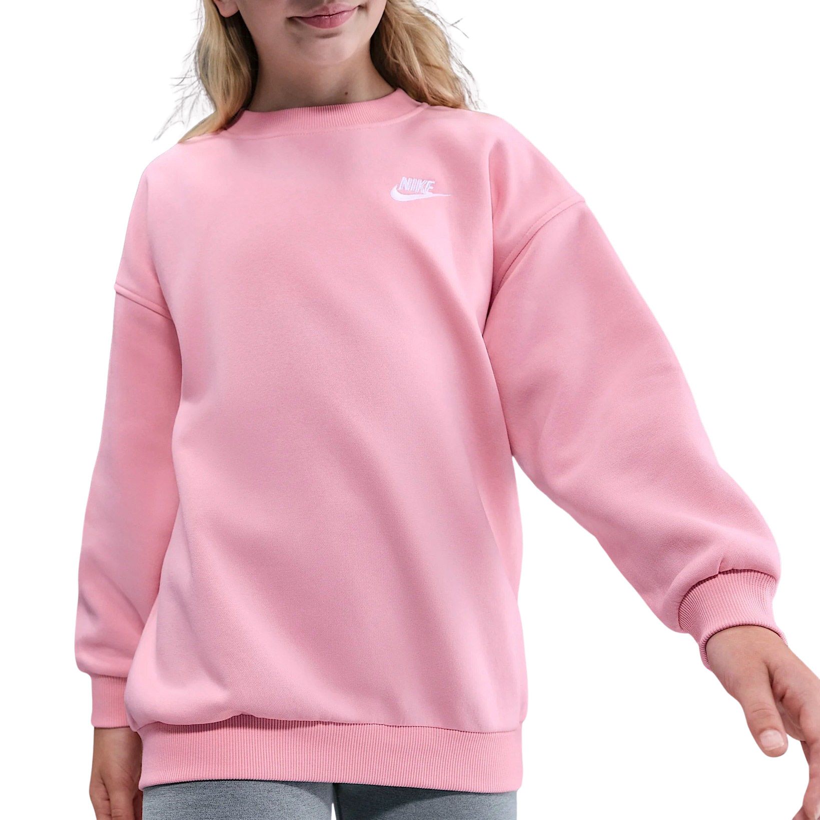 pink crew neck sweatshirt nike