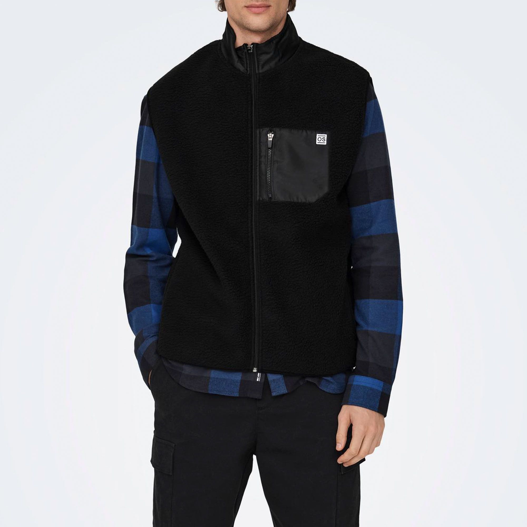 Only & Sons Just Highneck Teddy Vest Bodywarmer Heren