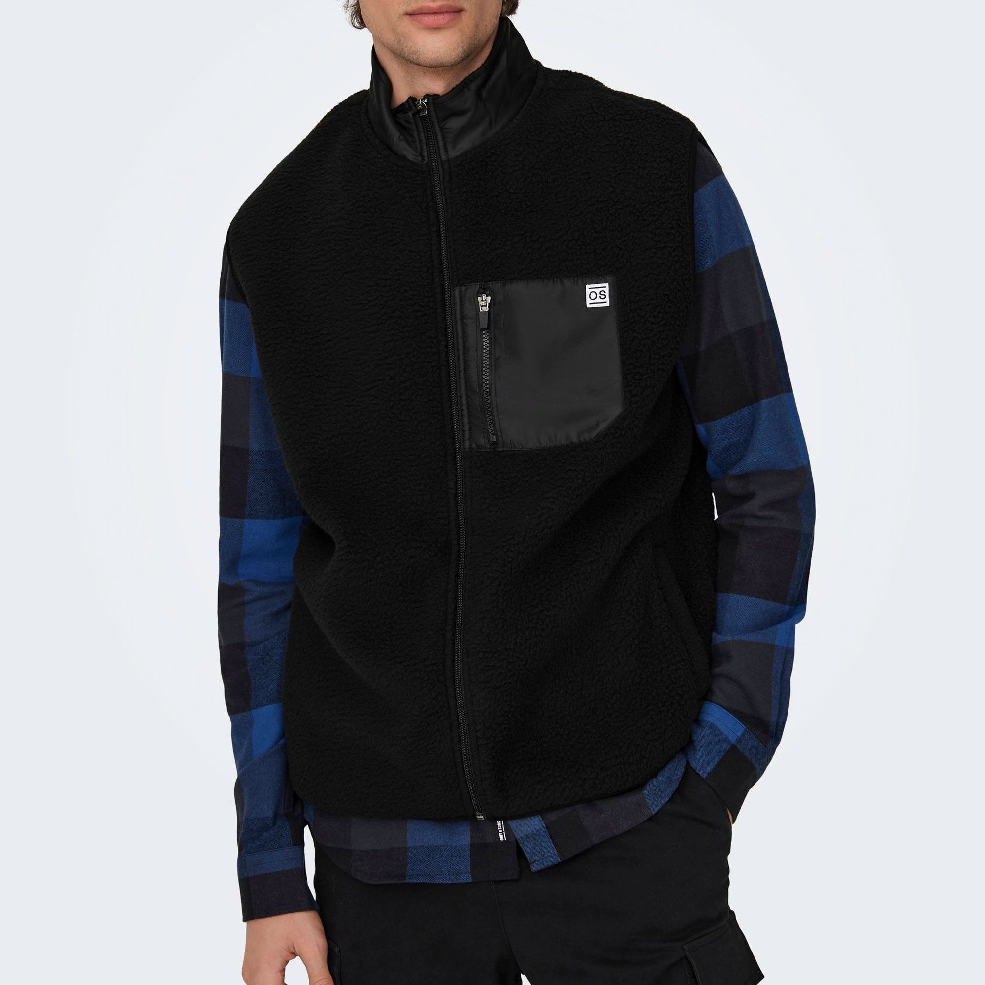 Only & Sons Just Highneck Teddy Vest Bodywarmer Heren