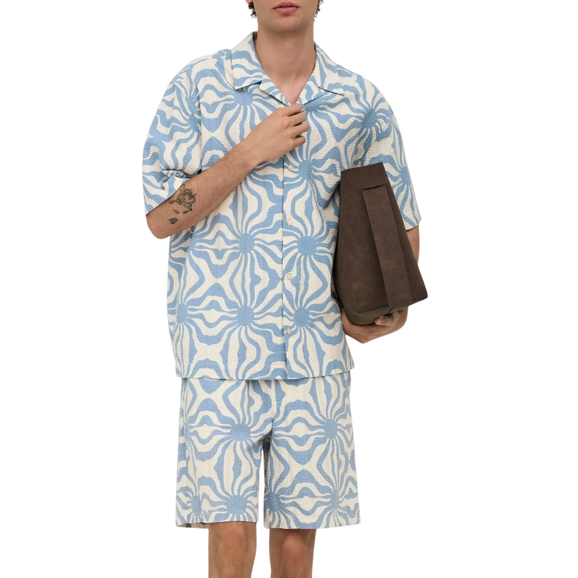 Only &amp; Sons Cruz Relaxed Seersucker Set Heren