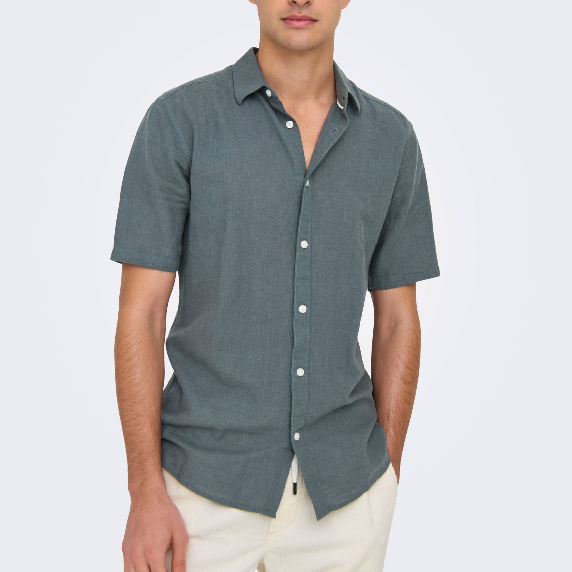 Only & Sons Caiden Solid Linnen Overhemd Heren