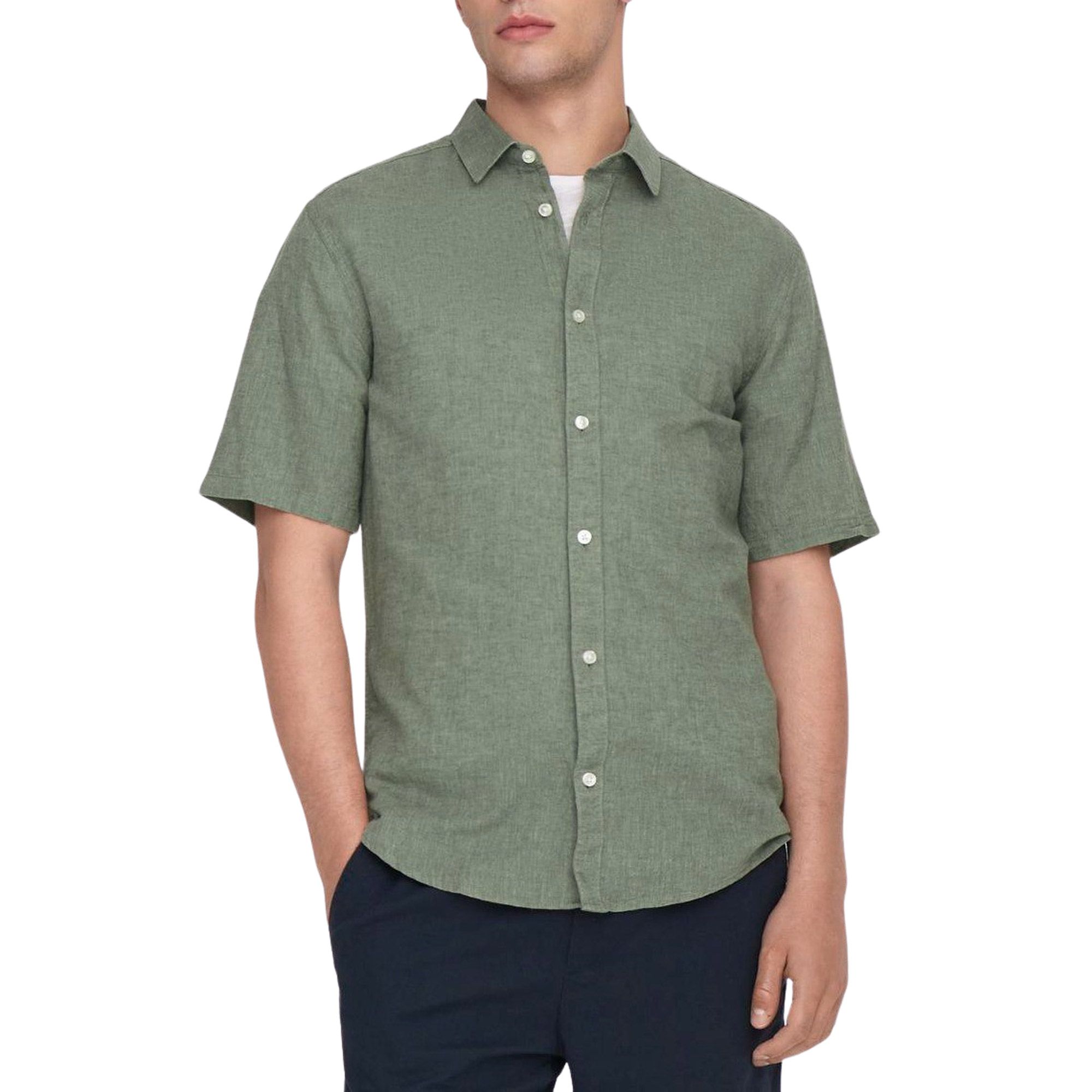 Only & Sons Caiden Solid Linnen Overhemd Heren