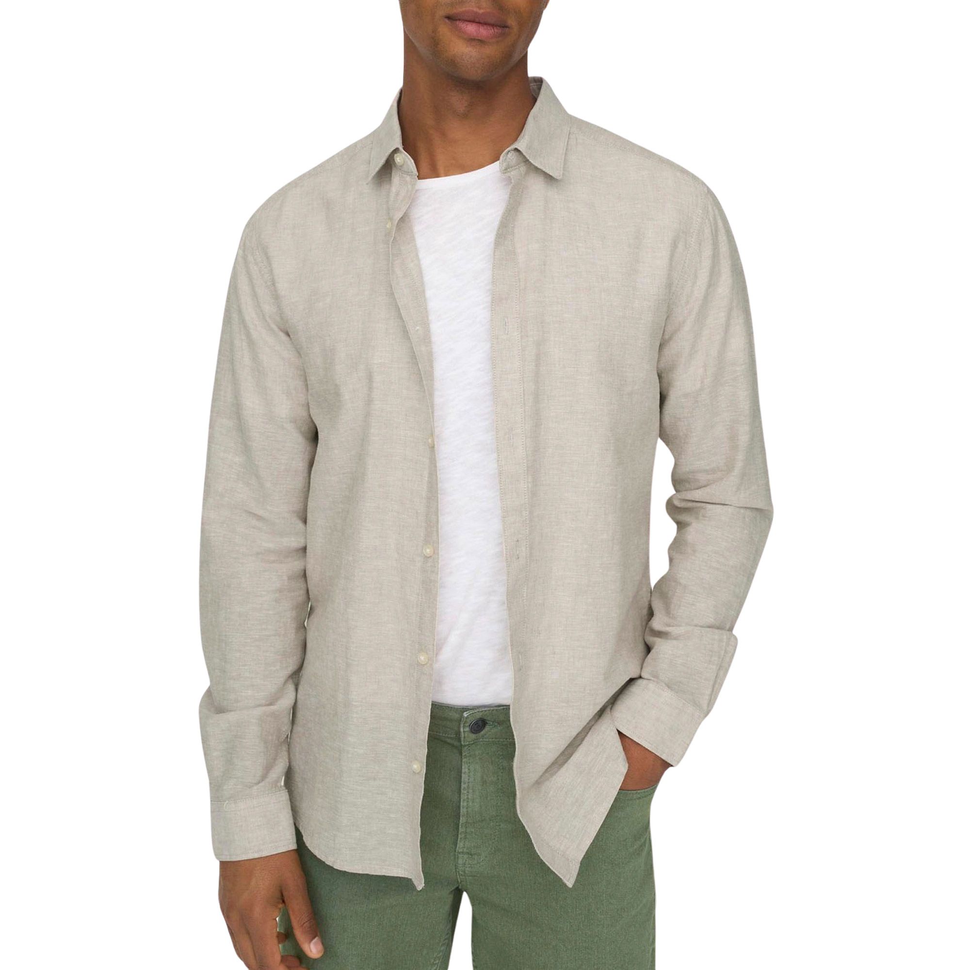 Only & Sons Caiden LS Solid Linnen Overhemd Heren
