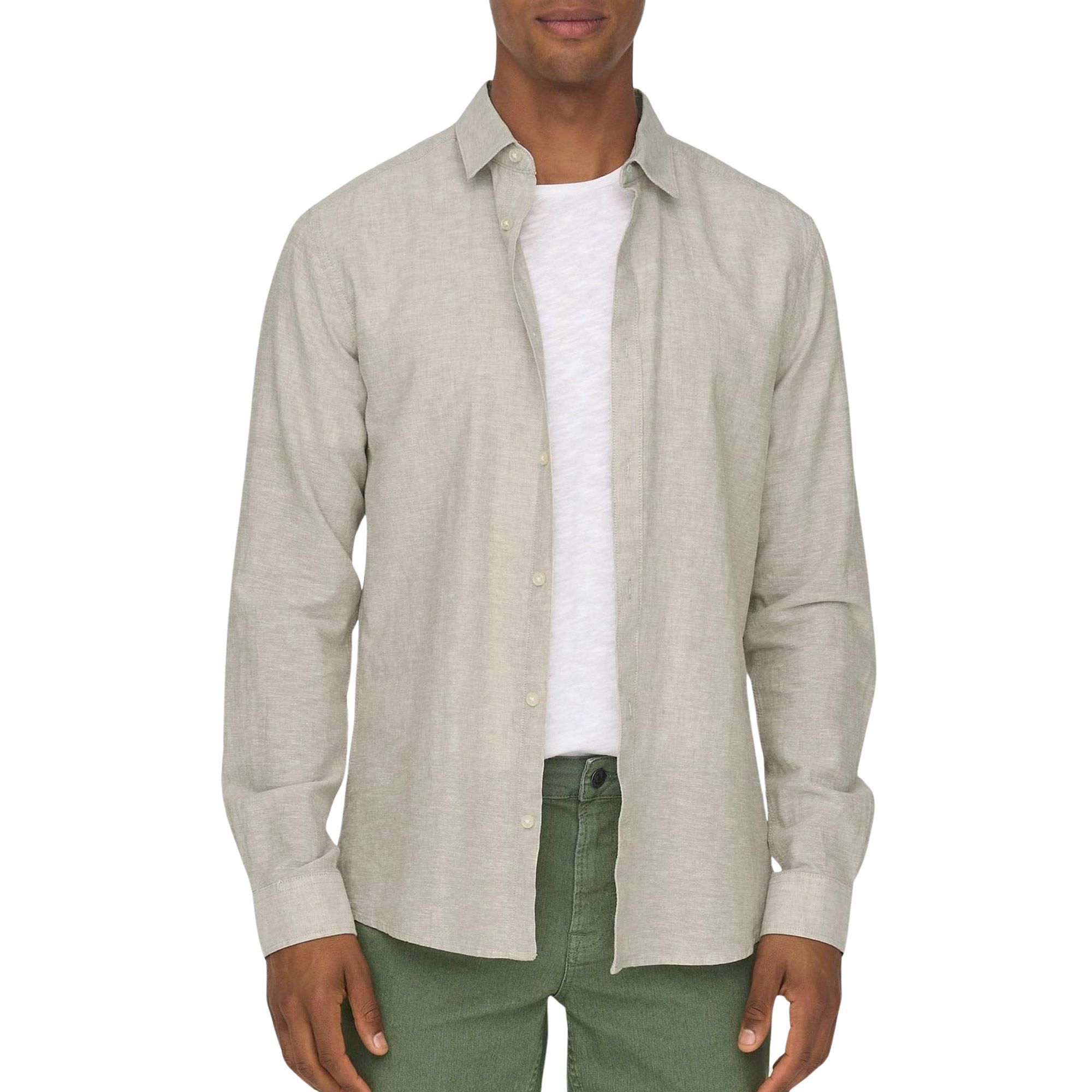 Only & Sons Caiden LS Solid Linnen Overhemd Heren