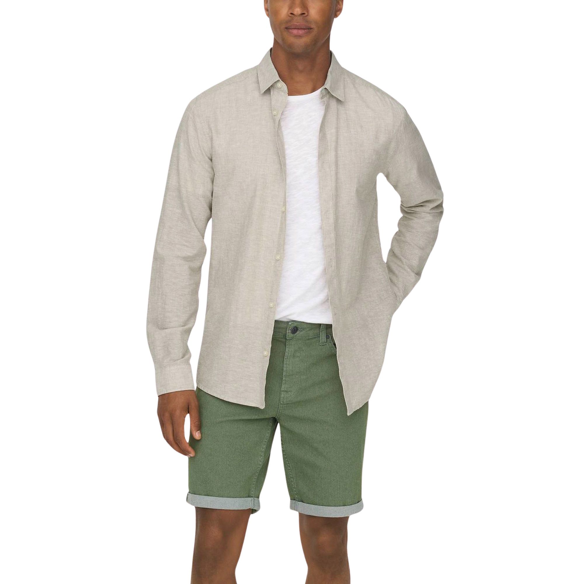 Only & Sons Caiden LS Solid Linnen Overhemd Heren