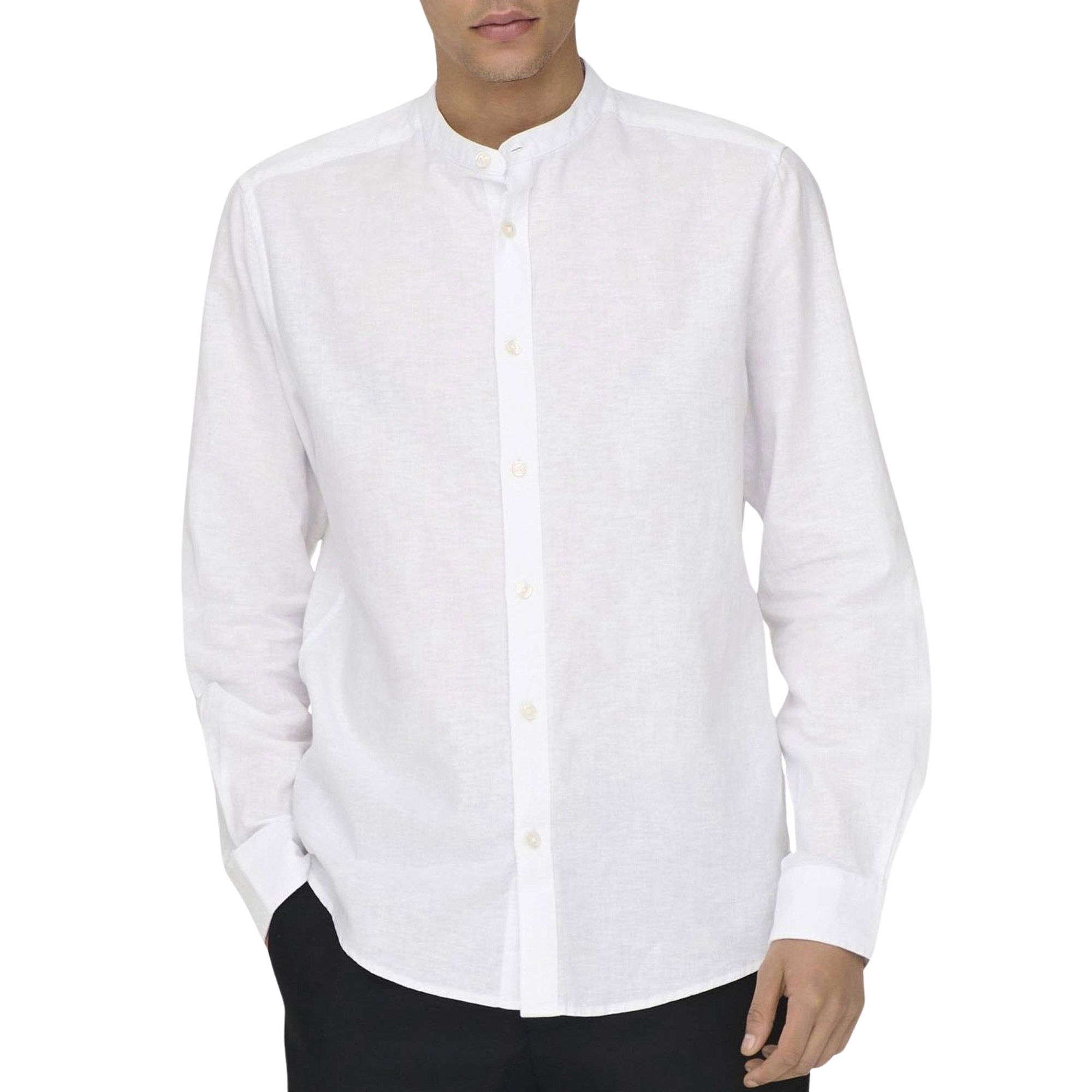 Only & Sons ONSCAIDEN LS SOLID LINEN MAO SHIRT