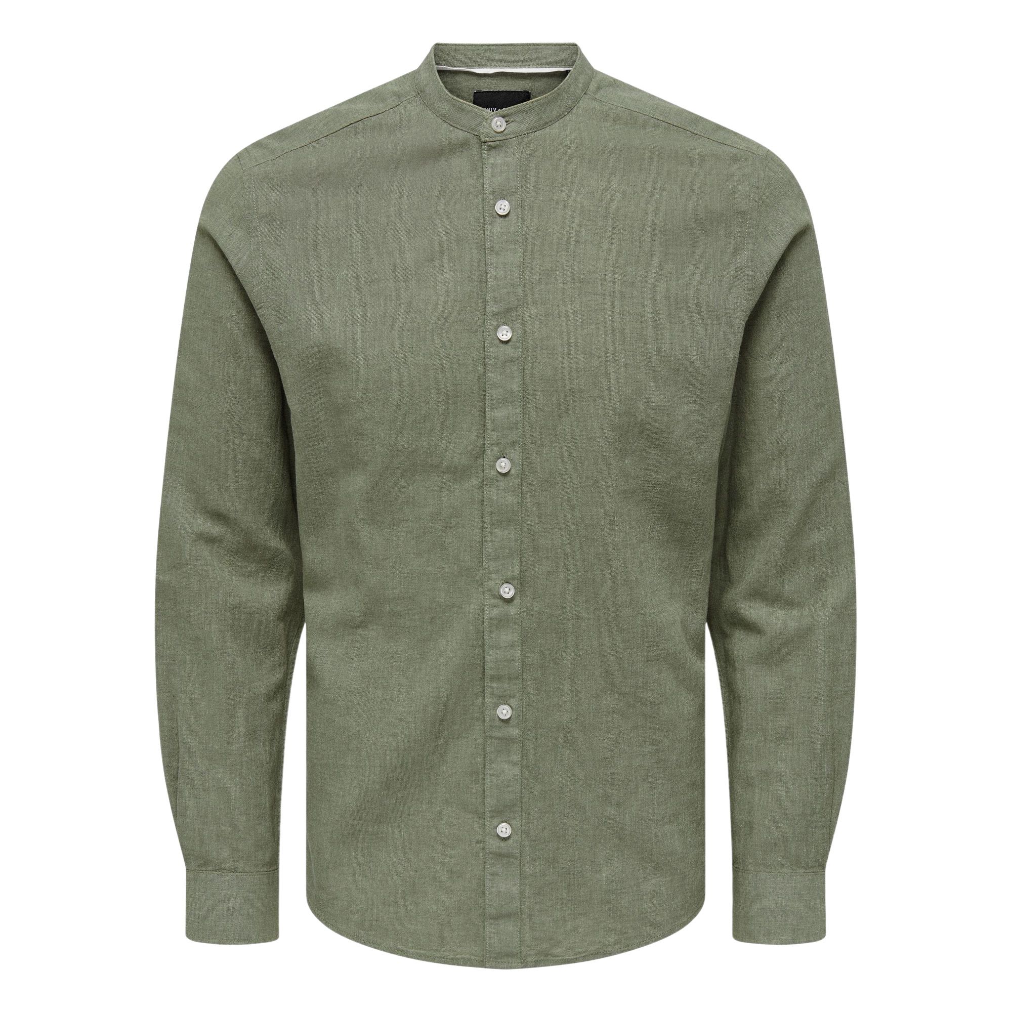 Only & Sons Caiden LS Solid Linen Mao Casual Herrenshirt