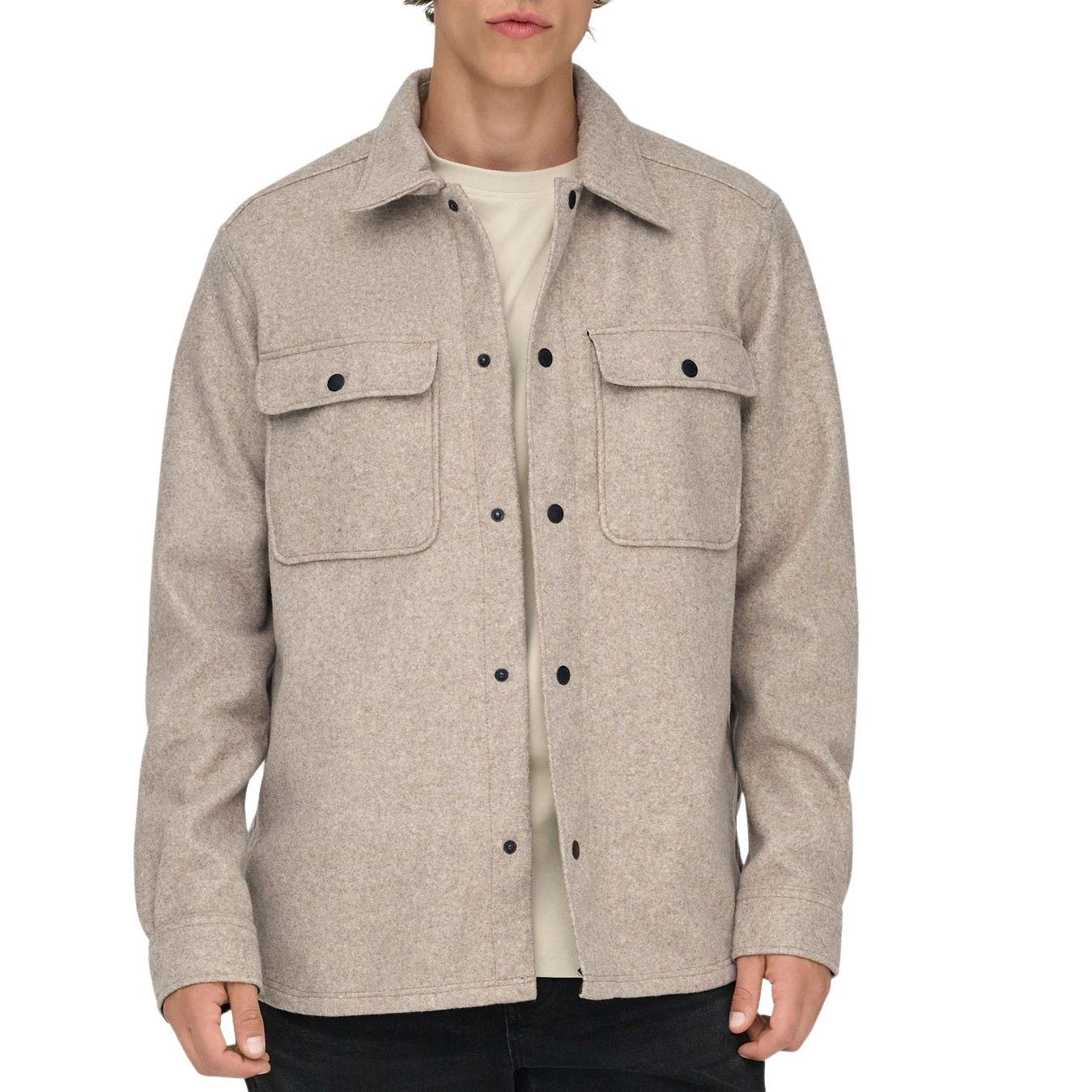 Only &amp; Sons Sash Woolen Overshirt Heren