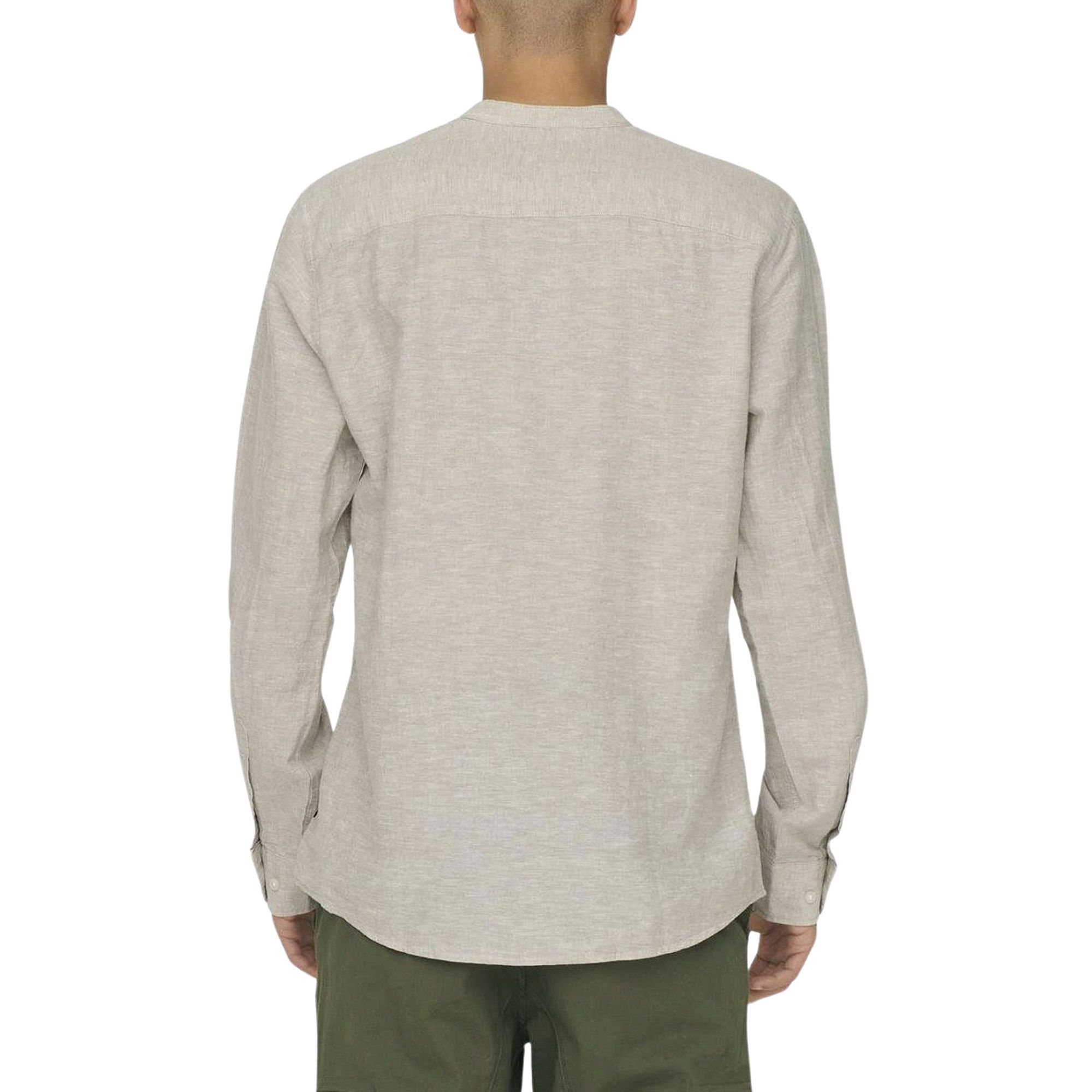 Only & Sons Caiden LS Solid Linnen Mao Overhemd Heren