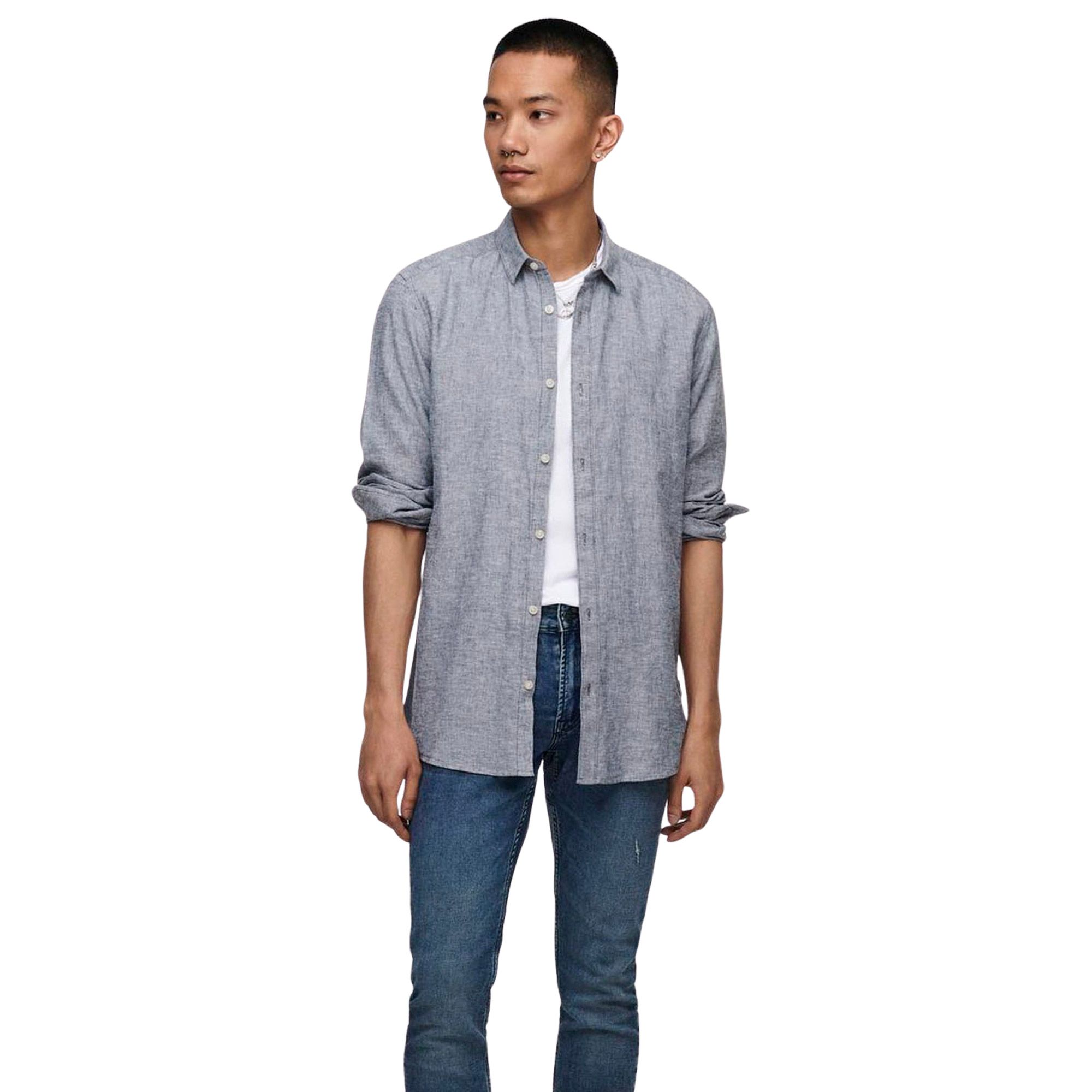 Only & Sons Caiden LS Solid Linnen Overhemd Heren