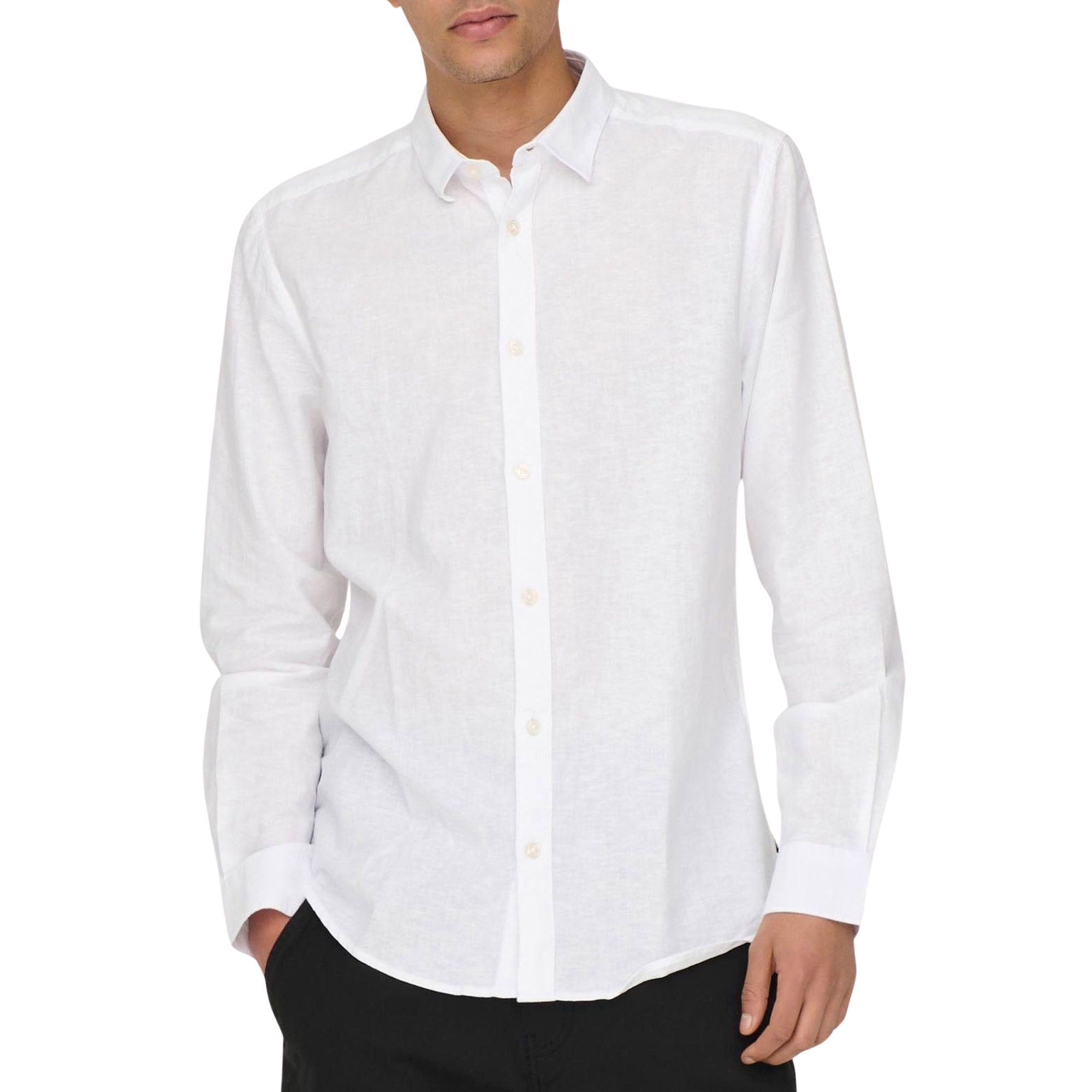 Only & Sons Caiden LS Solid Linnen Overhemd Heren