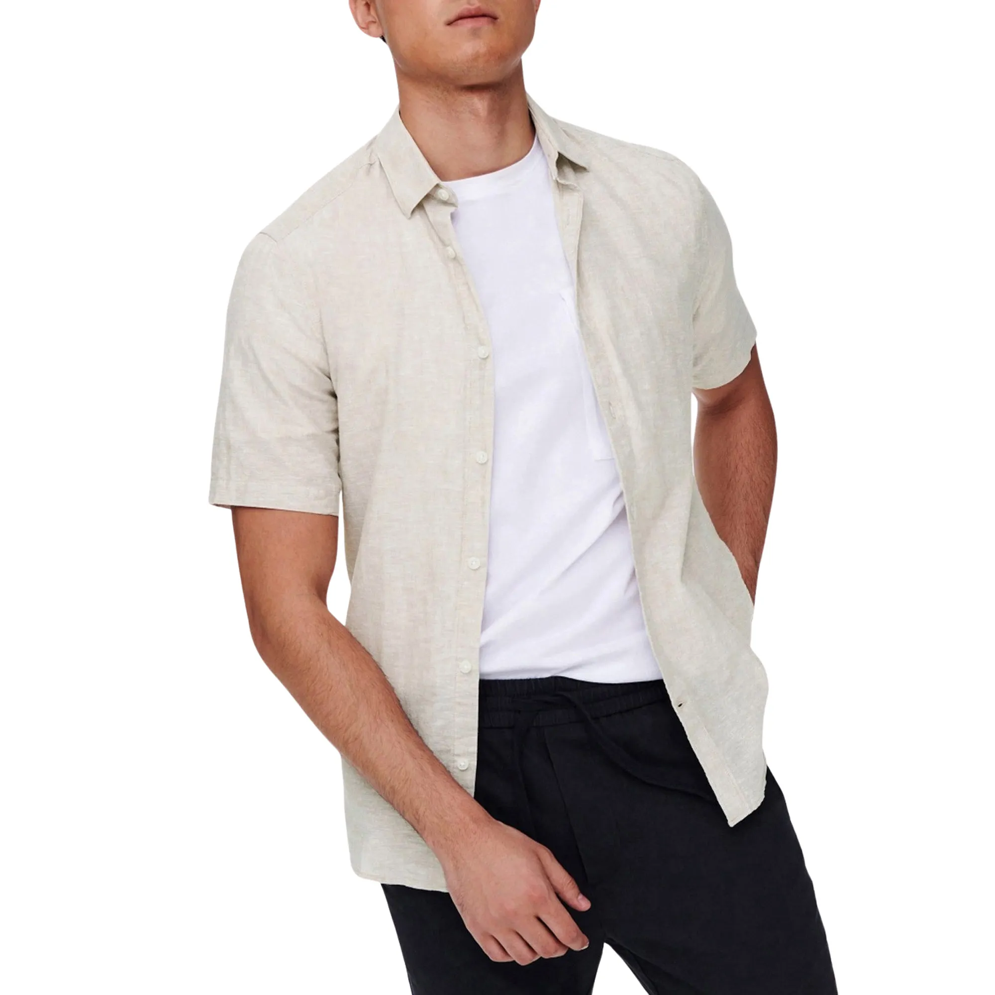 Only & Sons Caiden Solid Linnen Overhemd Heren