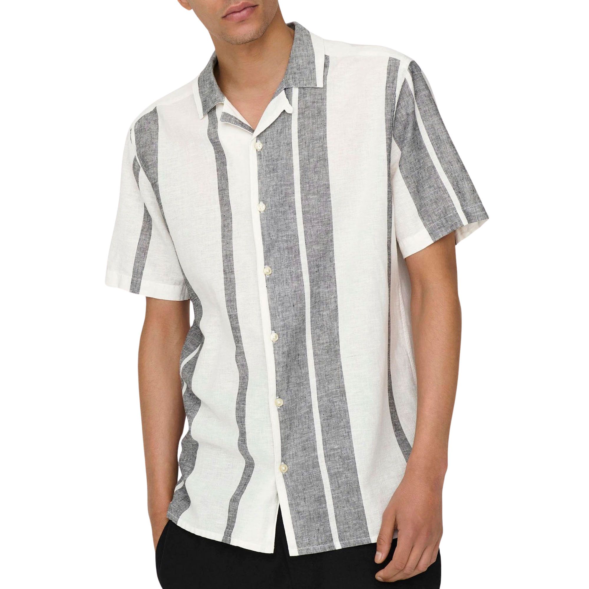 Only & Sons Caiden Stripe Linnen Overhemd Heren