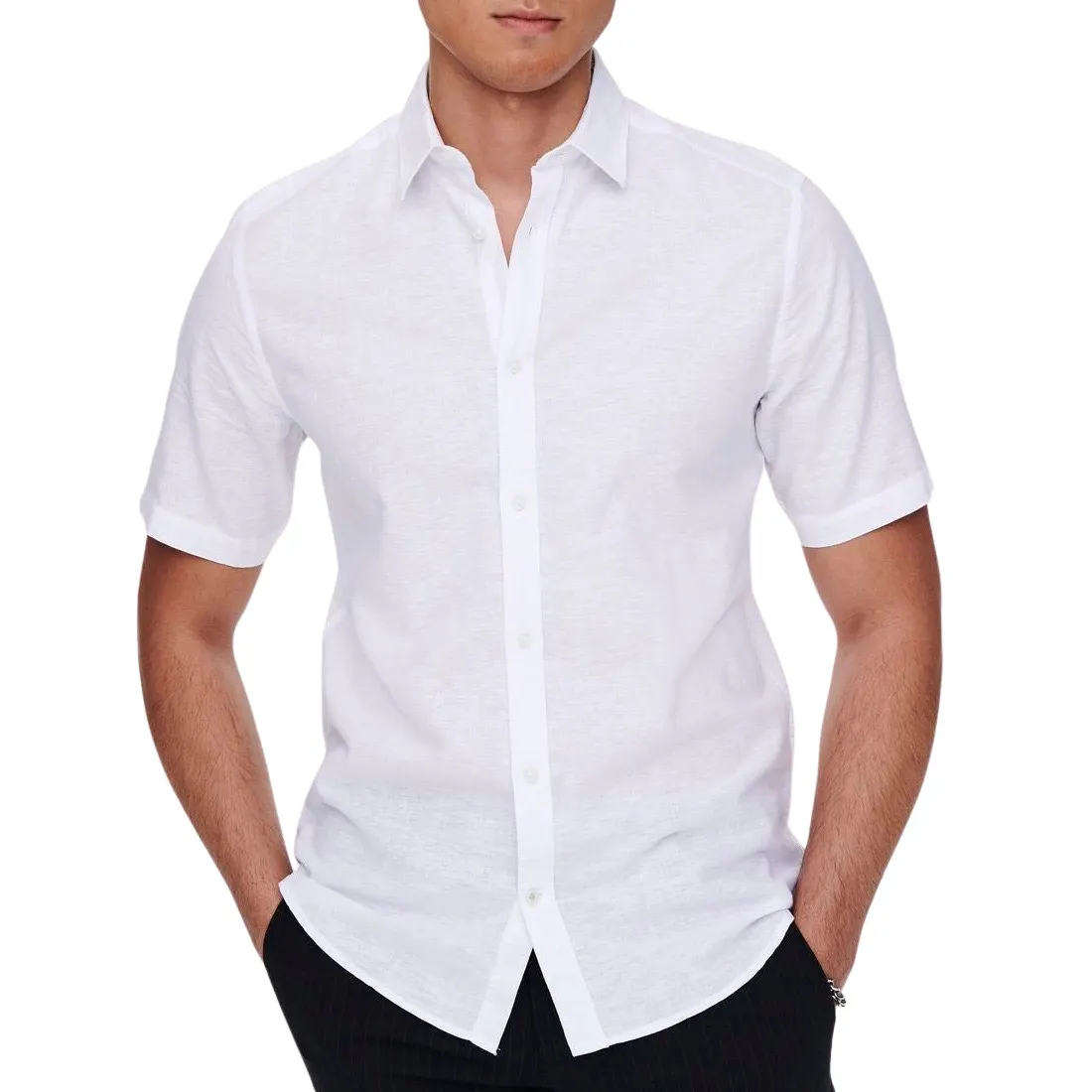 Only & Sons Caiden Solid Linnen Overhemd Heren