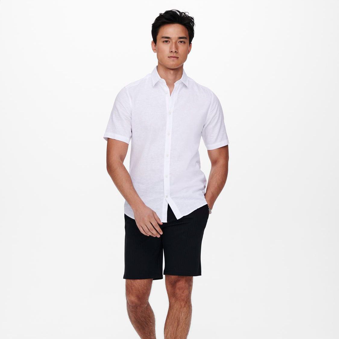 Only & Sons Caiden Solid Linnen Overhemd Heren