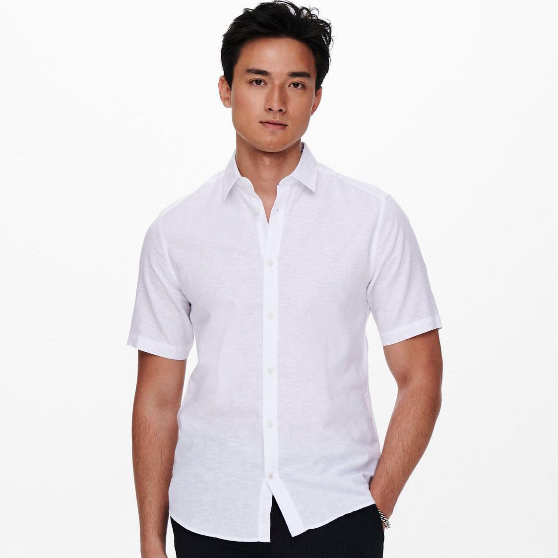 Only & Sons Caiden Solid Linnen Overhemd Heren