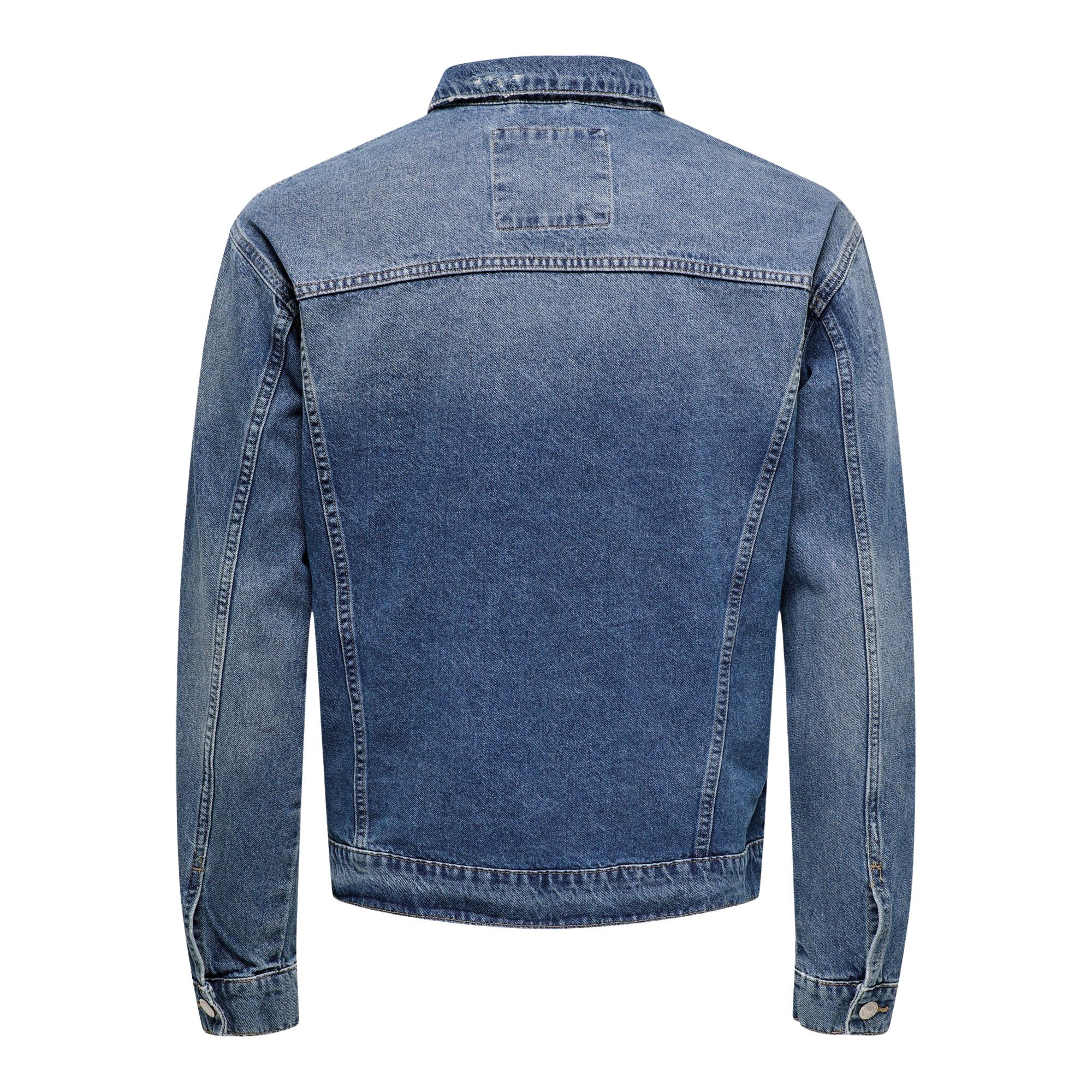 amropi Denim herenjas met knopen, ongedwongen bovenkleding, spijkerjacks, marineblauw, XL