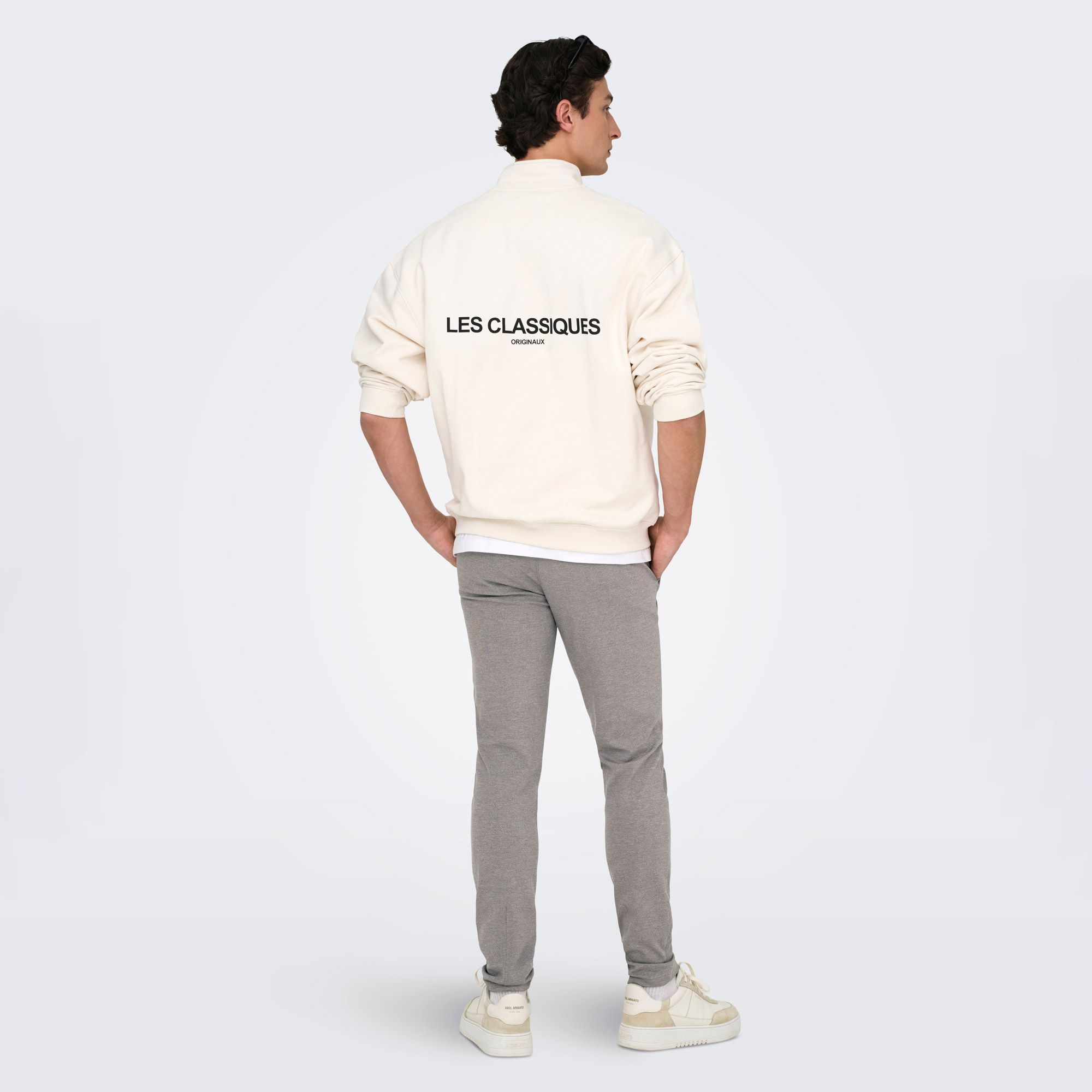 ONLY & SONS tapered fit broek ONSCAM olijfgroen