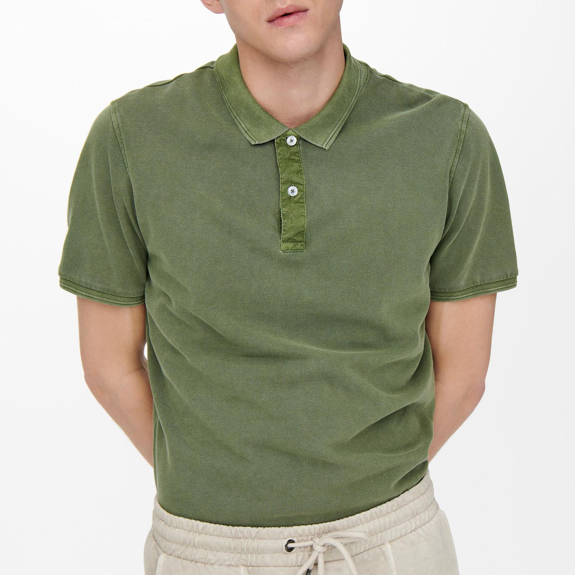 Only & Sons Travis Slim Washed Polo Heren
